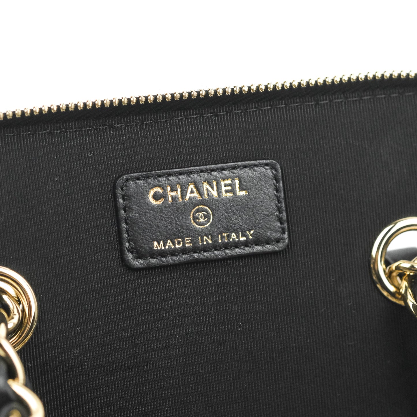 Chanel Vanity with Chain Crochet Black Lambskin Gold Hardware