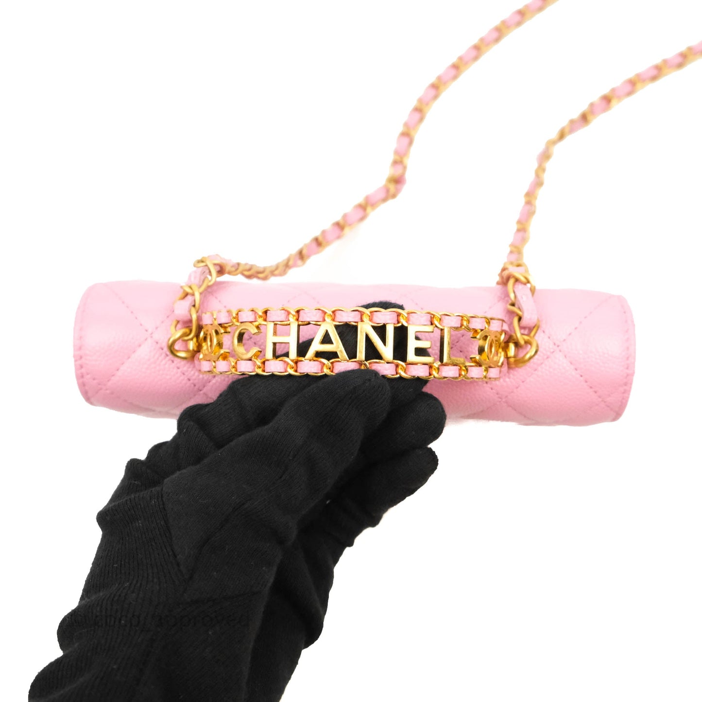 Chanel Top Handle Wallet On Chain WOC Pink Caviar Gold Hardware 22S