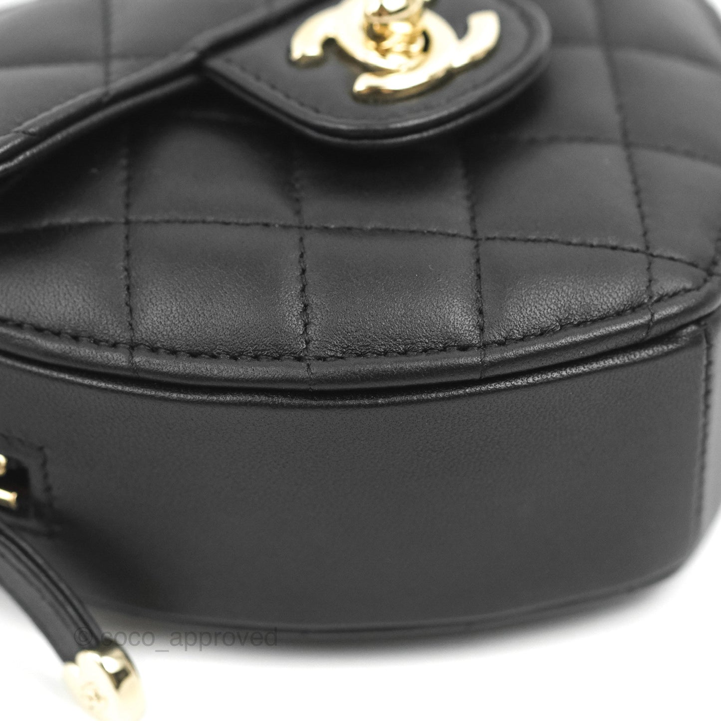 Chanel Small Heart Bag Black Lambskin Gold Hardware 22S