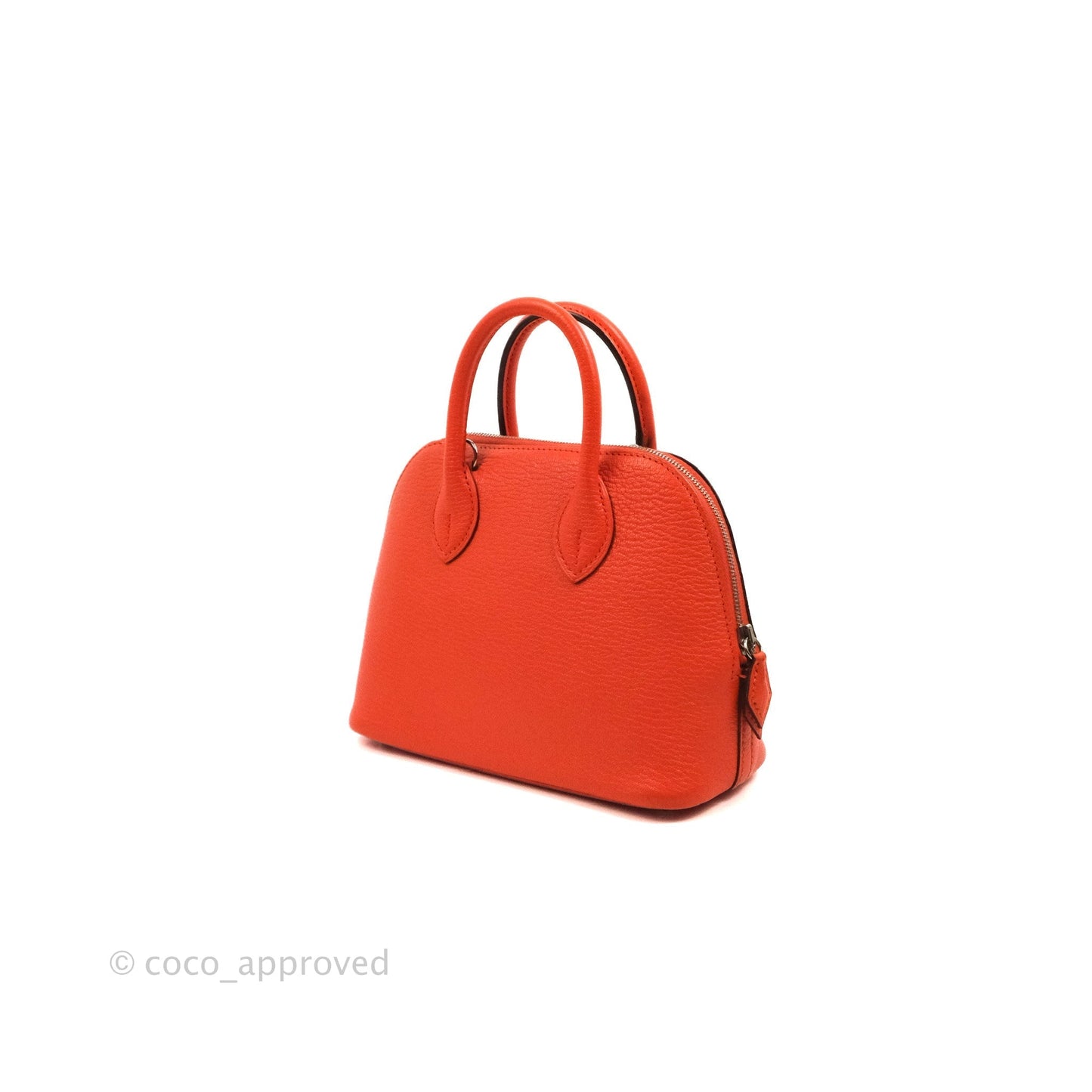 Hermès Bolide Mini 1923 Chevre Mysore Orange Poppy Palladium Hardware