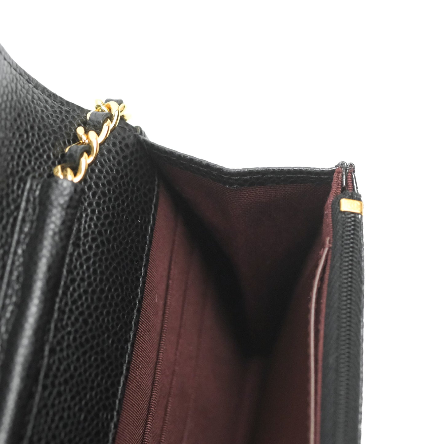 Chanel Quilted CC Chain Wallet on Chain WOC Black Caviar Gold Hardware