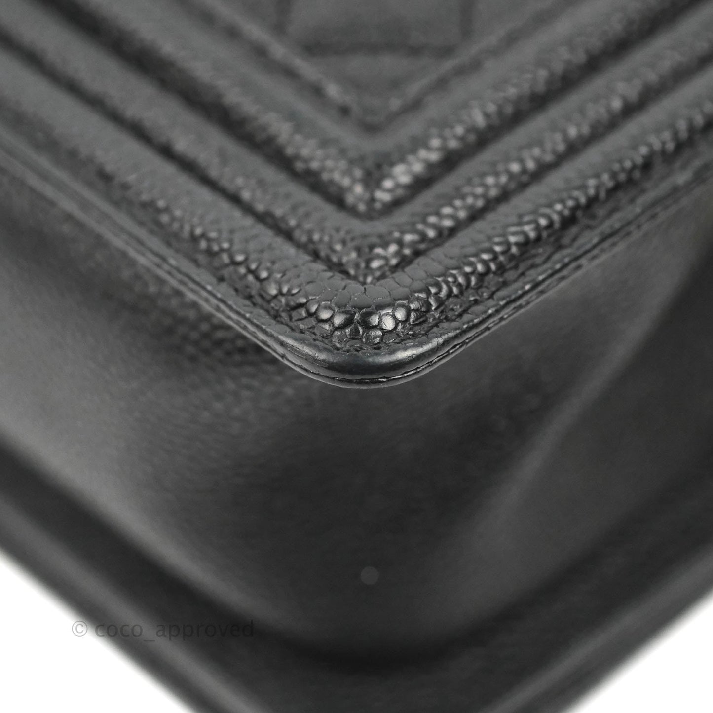 Chanel Quilted Small Boy Black Caviar Aged Gold Hardware
