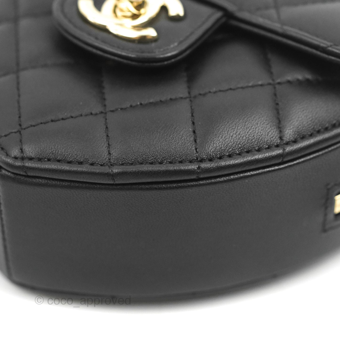 Chanel Small Heart Bag Black Lambskin Gold Hardware 22S