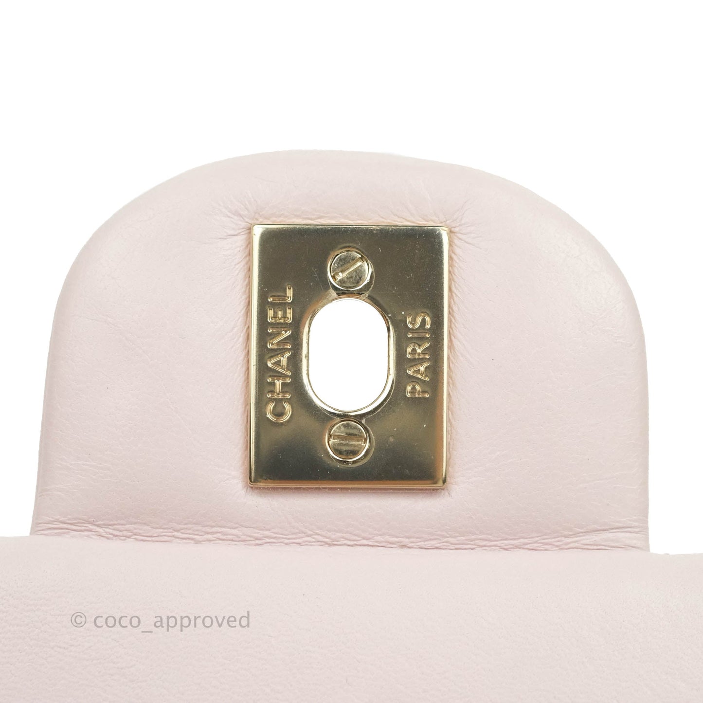 Chanel Quilted Mini Rectangular Flap Pale Pink Lambskin Gold Hardware