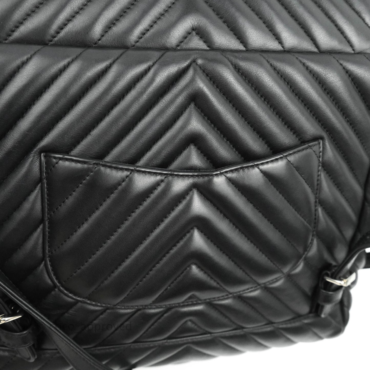 Chanel Medium Chevron Urban Spirit Backpack Black Calfskin Silver Hardware
