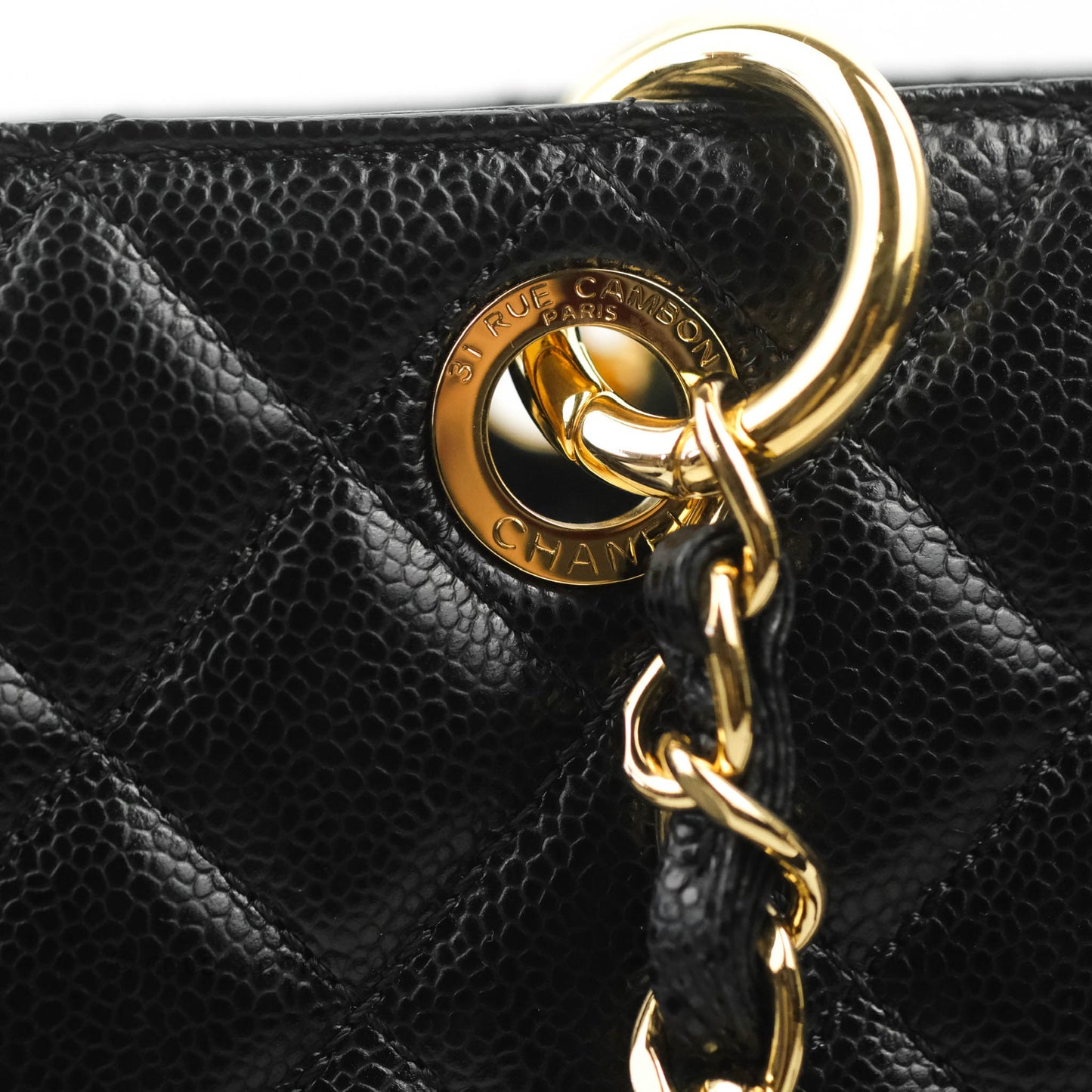 Chanel XL GST Black Caviar Gold Hardware