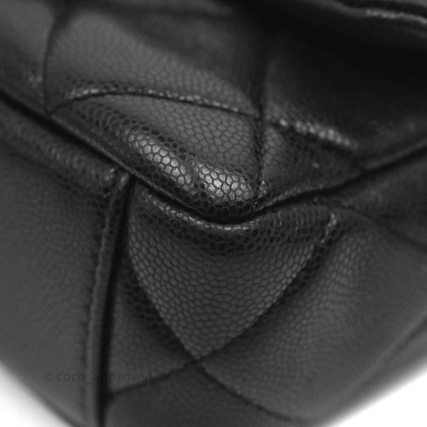 Chanel Mini Flap with Coin Charm Black Caviar Aged Gold Hardware 22A