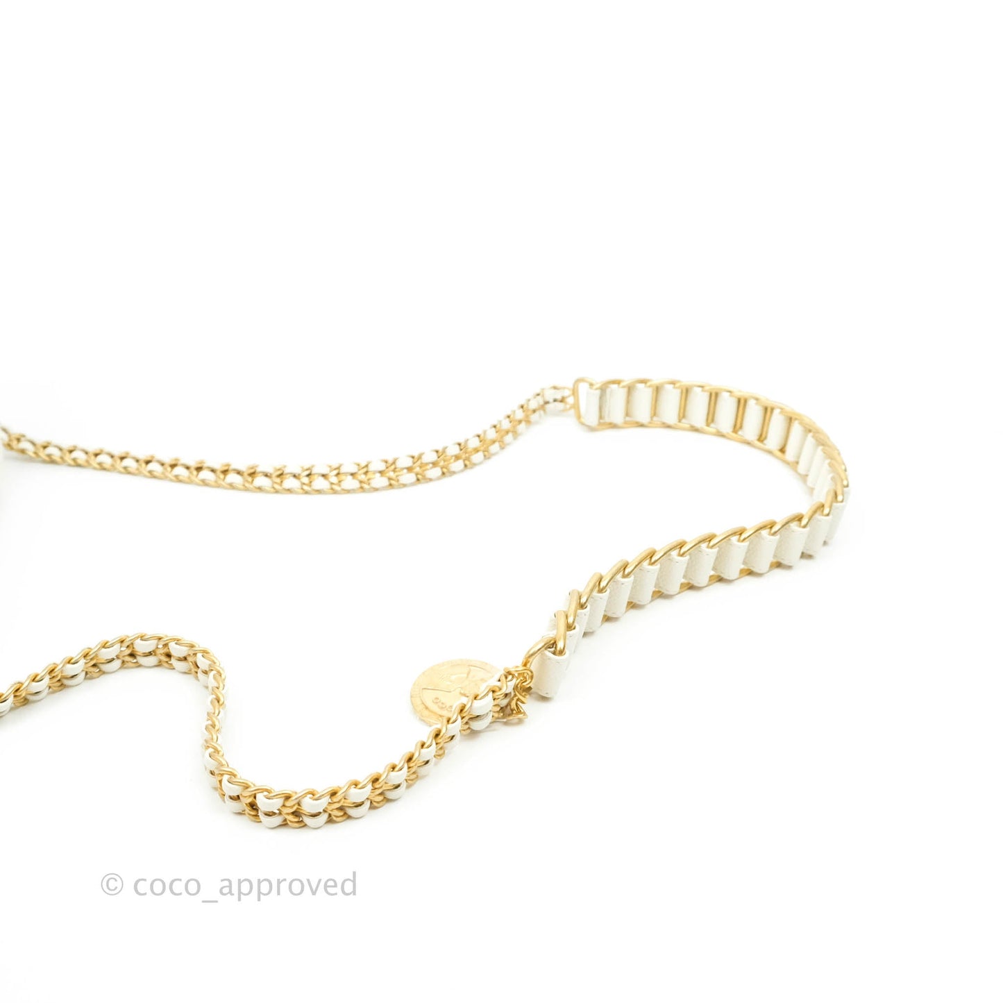 Chanel Mini Flap Bag Coin Charm Soul Chain White Caviar Aged Gold Hardware 21A