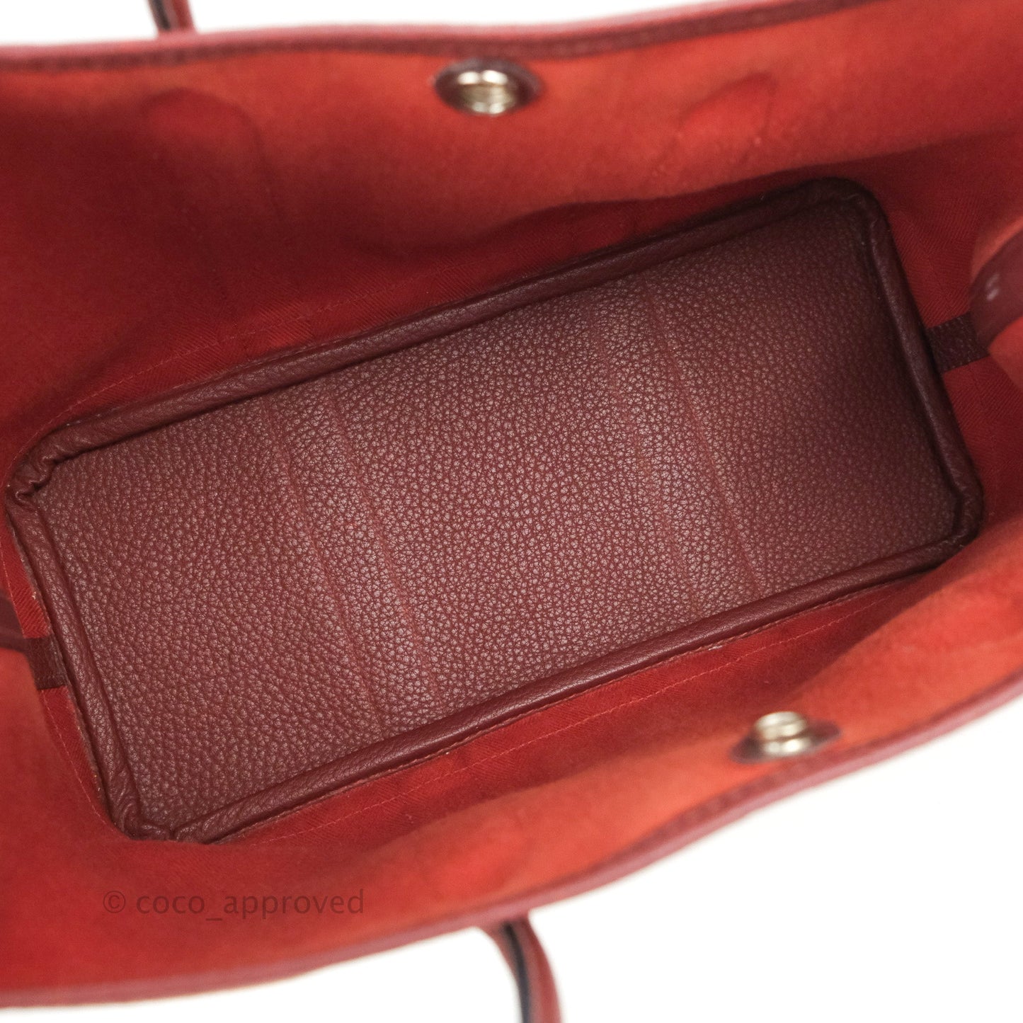 Hermes Garden Party 30 Brick/ Burgundy Canvas Negonda