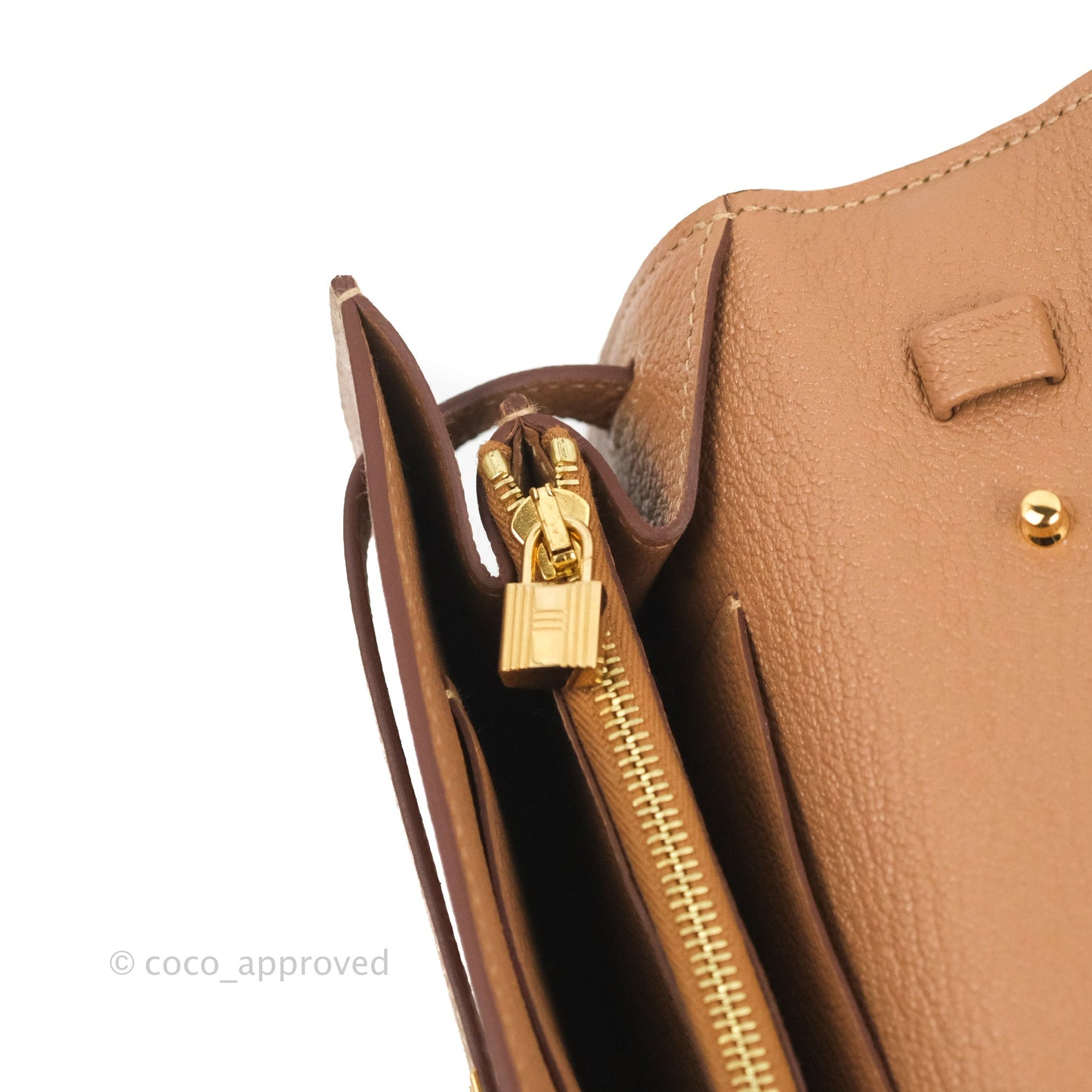 Hermès Kelly To Go Wallet Quebracho Chevre Mysore Gold Hardware