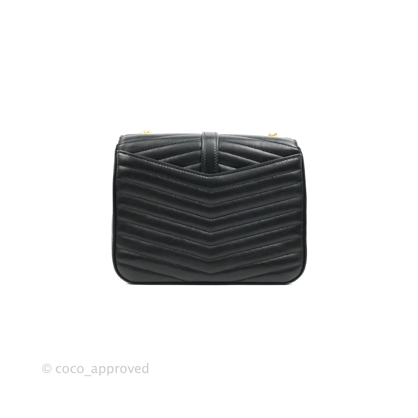 Saint Laurent Small Sulpice Triple V-Flap Black Lambskin Crossbody Bag