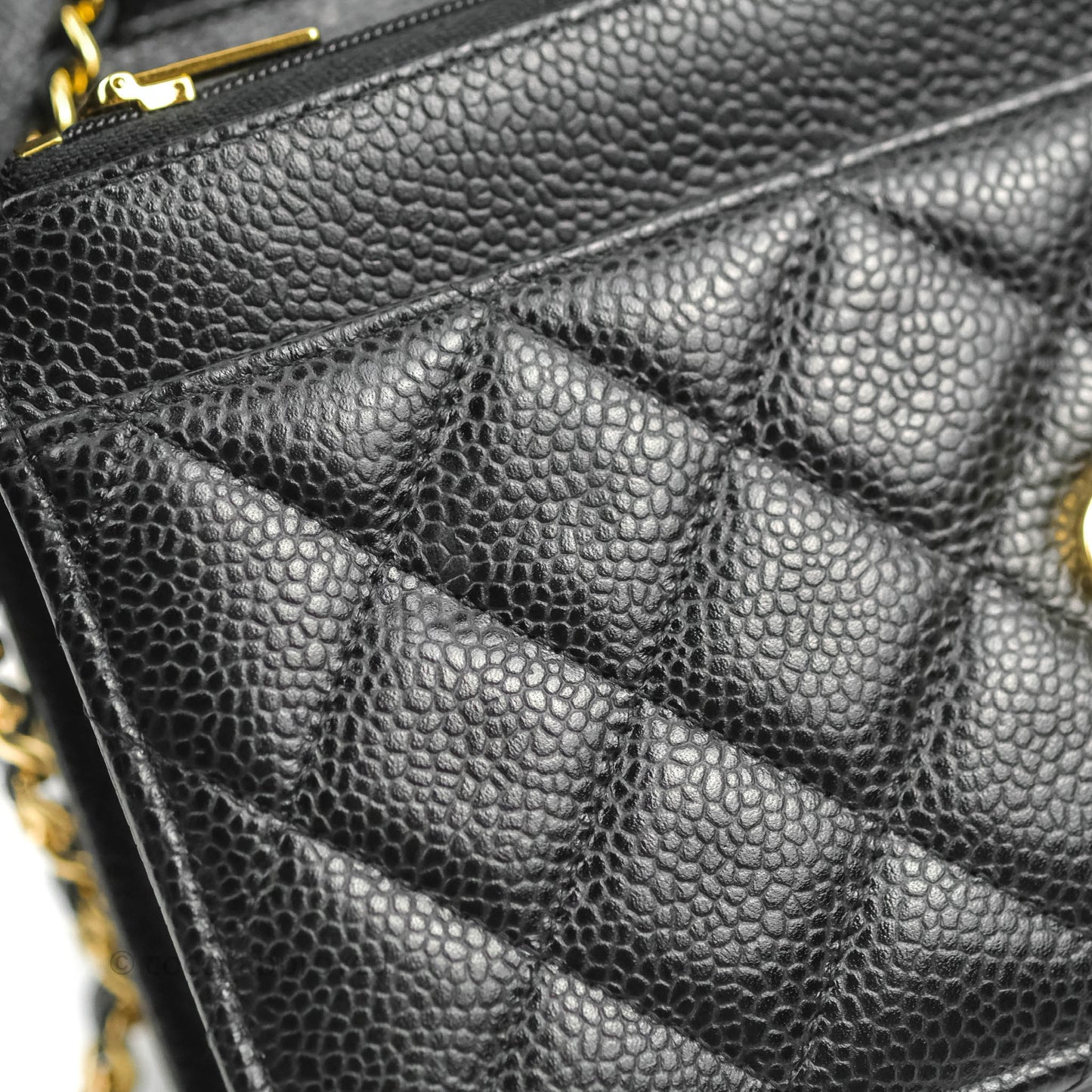 Chanel Quilted Classic WOC Black Caviar Gold Hardware