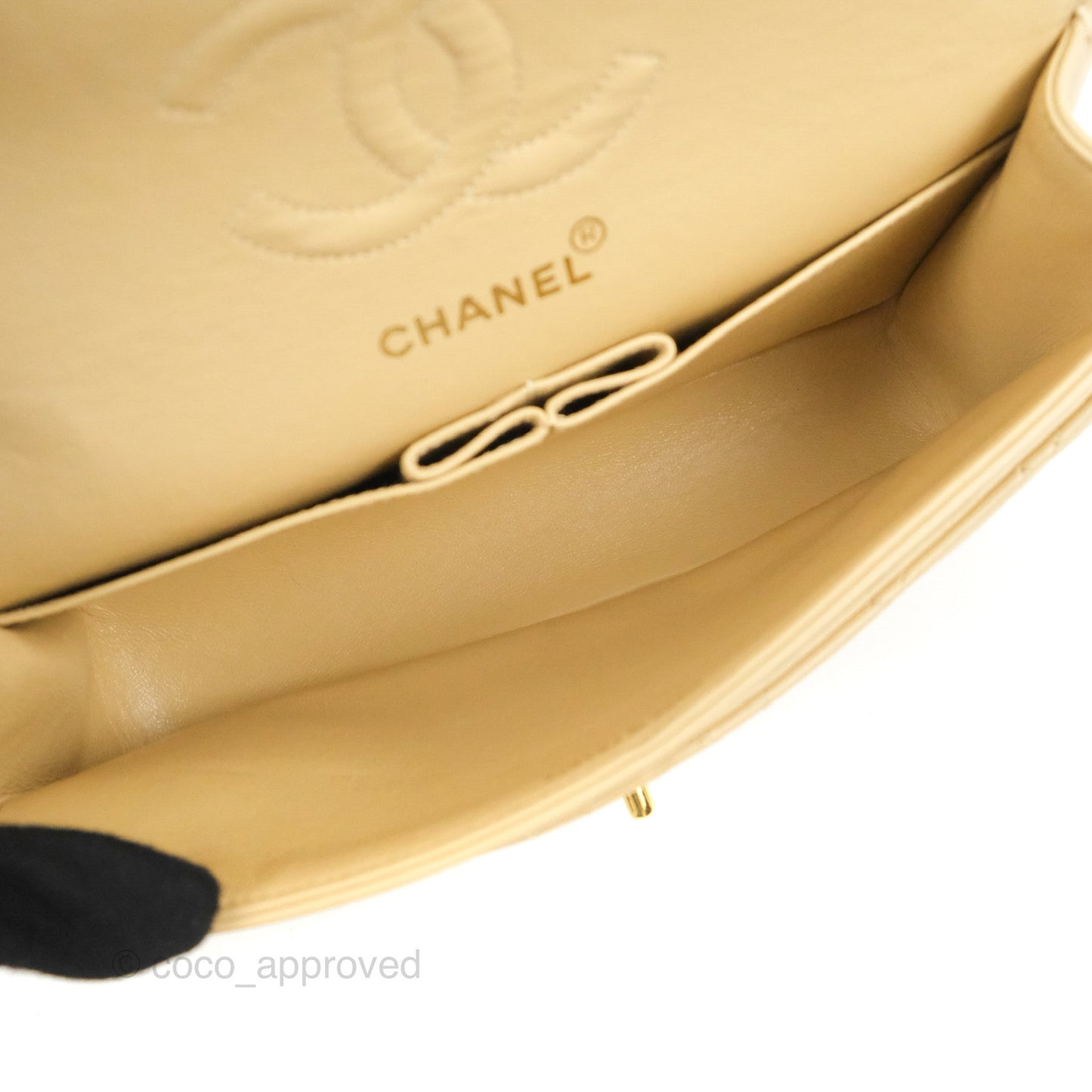 Chanel Classic Vintage Small Flap Beige Lambskin 24K Gold Hardware