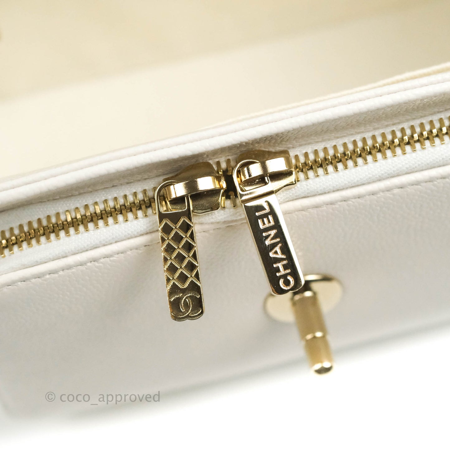 Chanel Quilted Small Business Affinity Flap White Caviar Gold Hardware