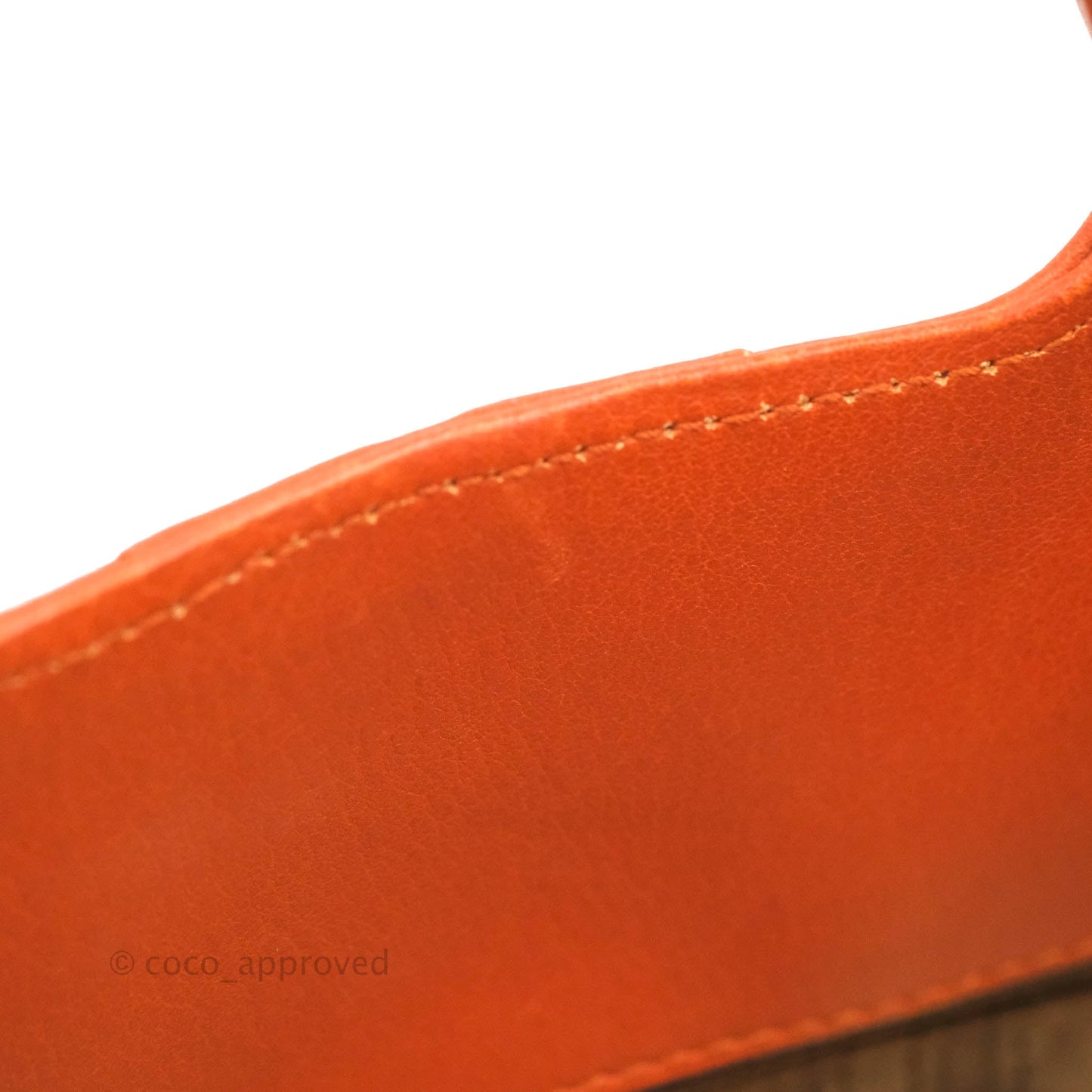 Salvatore Ferragamo Orange Top Handle Bag With Strap