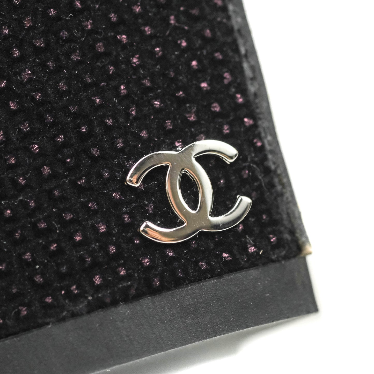 Chanel Classic Slingback Black Velvet Size 37.5C