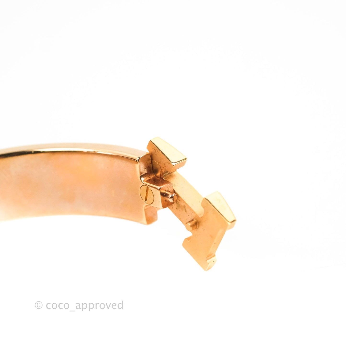 Hermès Clic H Bracelet Pink Nacarat Rose Gold PM