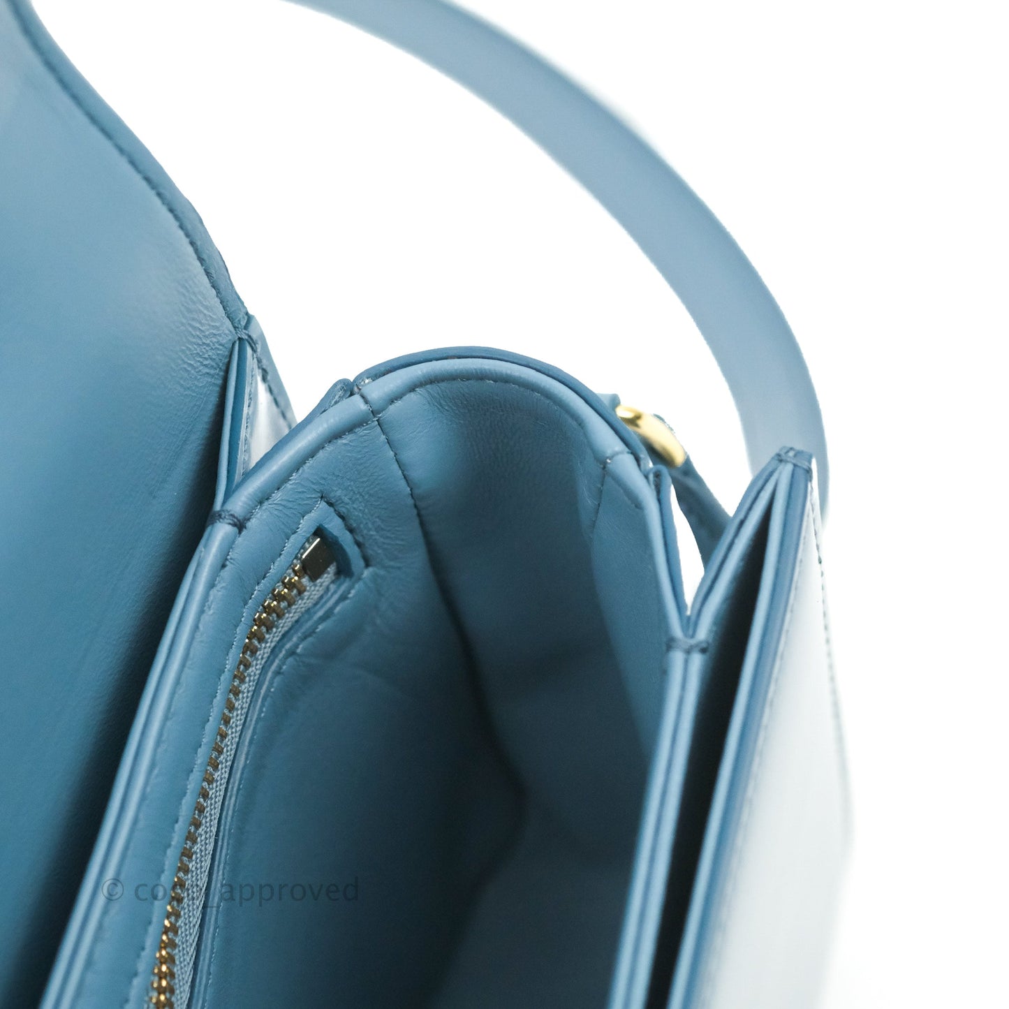 Celine Teen Triomphe Bag Shiny Calfskin Denim Blue