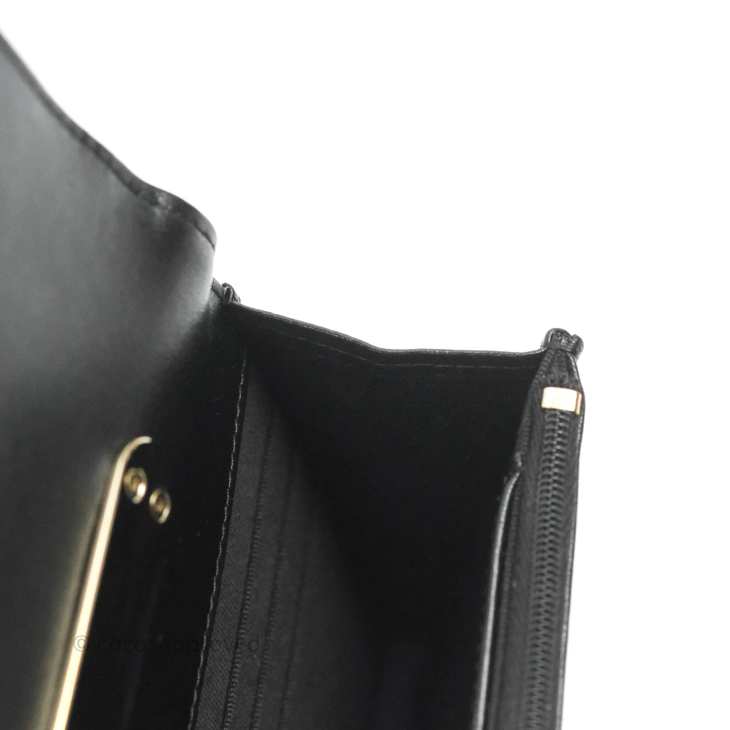 Chanel Quilted Top Handle Wallet on Chain WOC Black Lambskin Gold Hardware