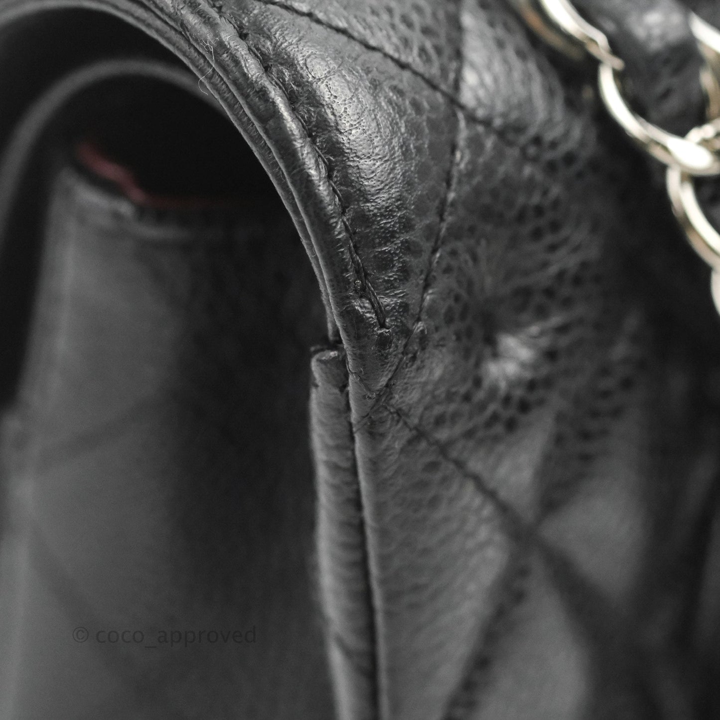 Chanel Classic M/L Medium Flap Quilted Black Caviar Silver Hardware