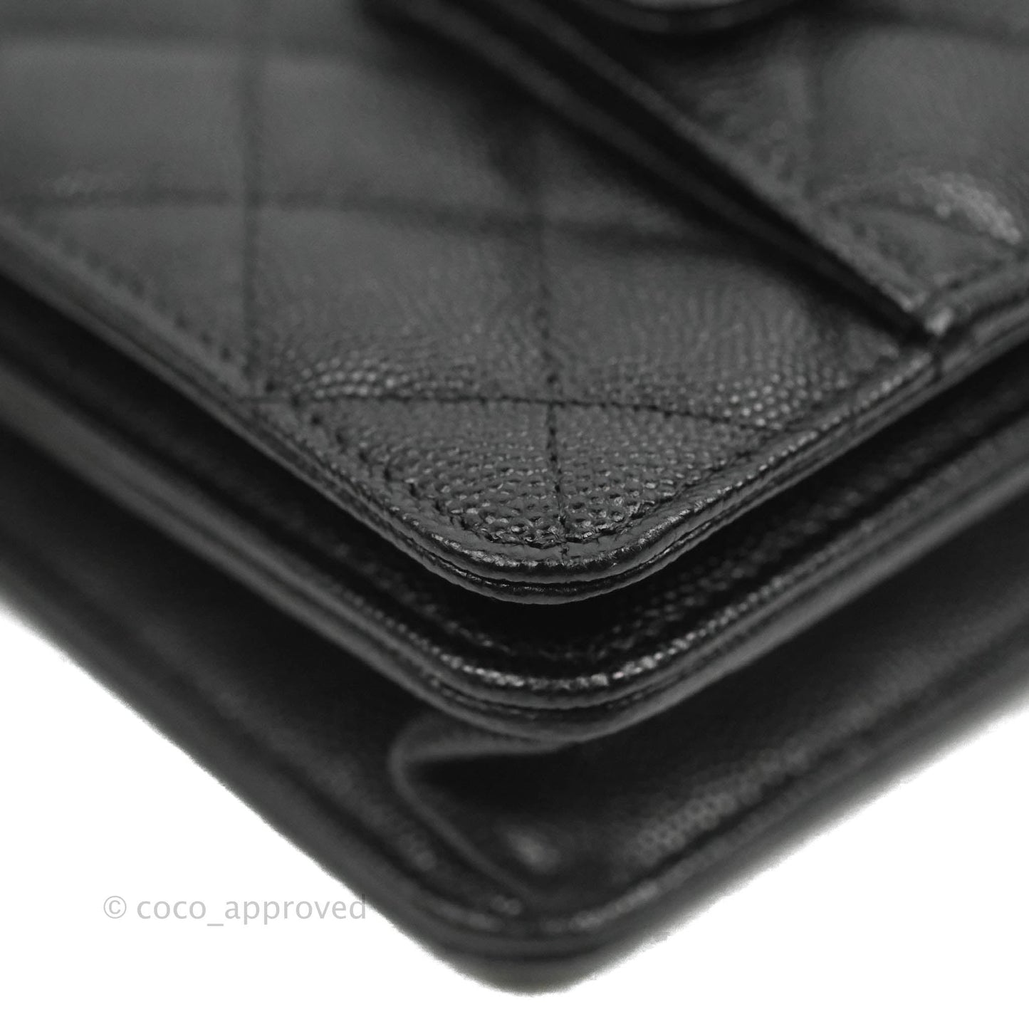 Chanel Quilted WOC Black Caviar Gold Hardware 22A