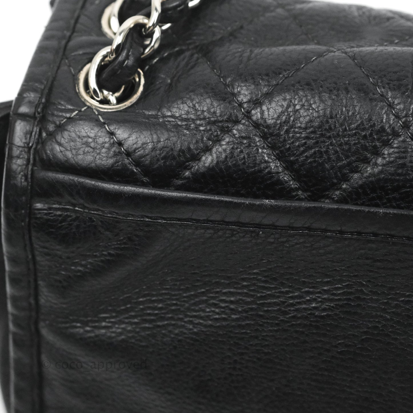 Chanel Flap Bag Black Calfskin Silver Hardware