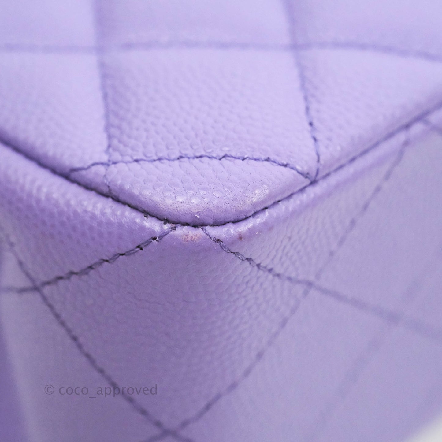 Chanel Small Classic Quilted Flap Purple Caviar Gold Hardware 20S