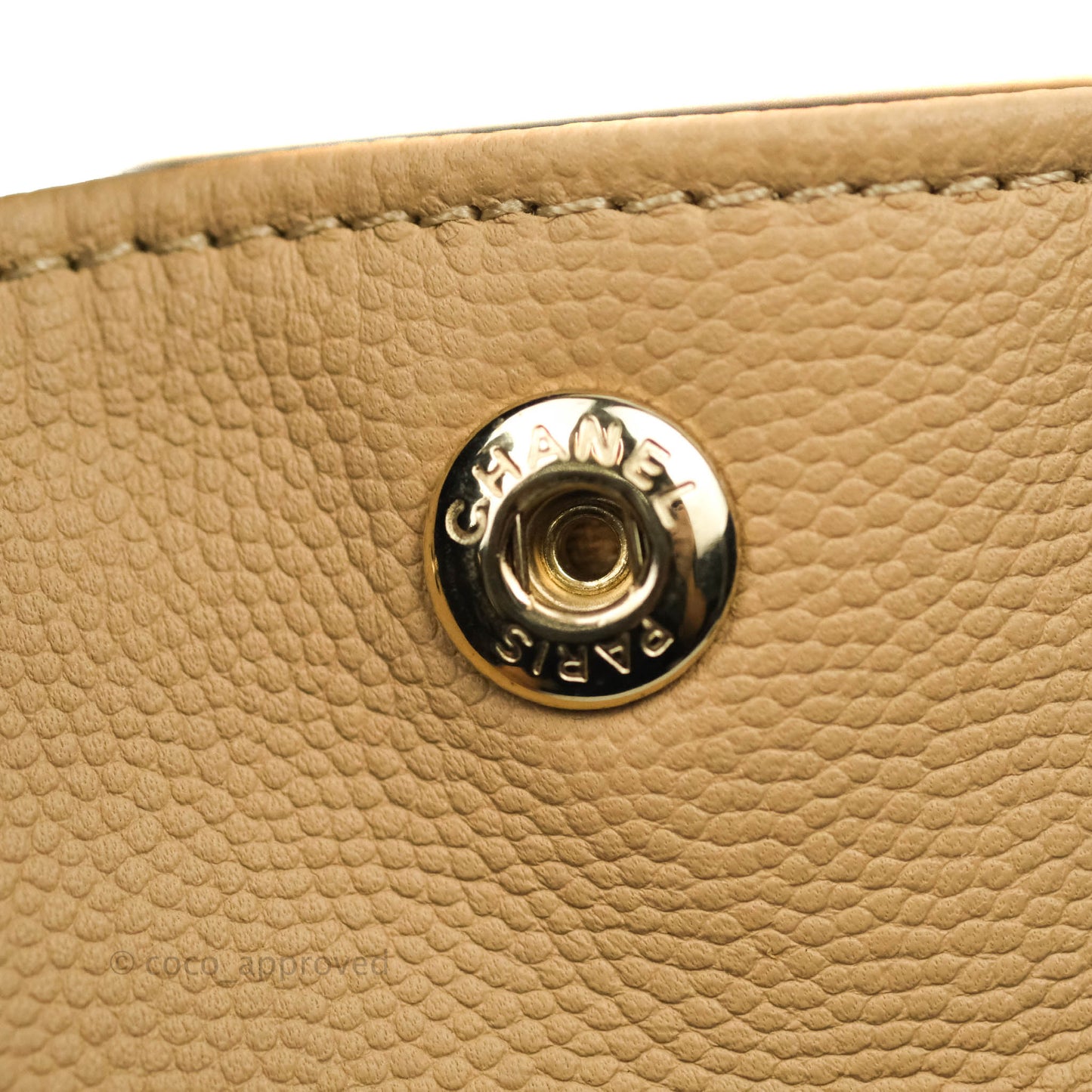 Chanel Quilted Small Business Affinity Flap Dark Beige Caviar Light Gold Hardware