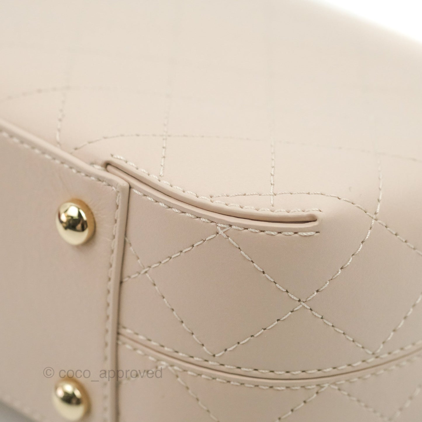 Chanel Flat Quilted Flap Bag Light Beige Calfskin Gold Hardware