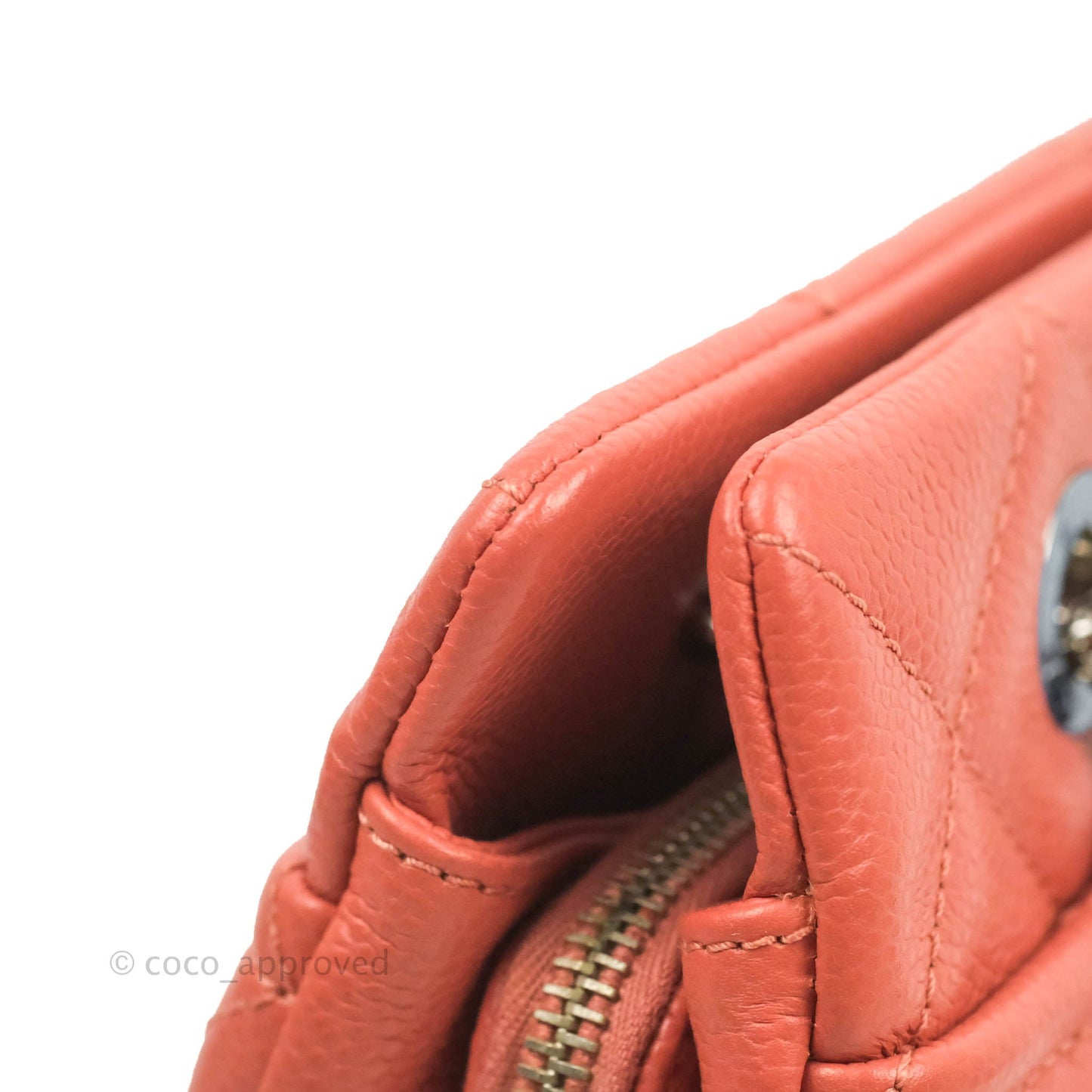 Chanel Quilted Caviar Leather Timeless CC Soft Shopping Tote Bag Coral Pink