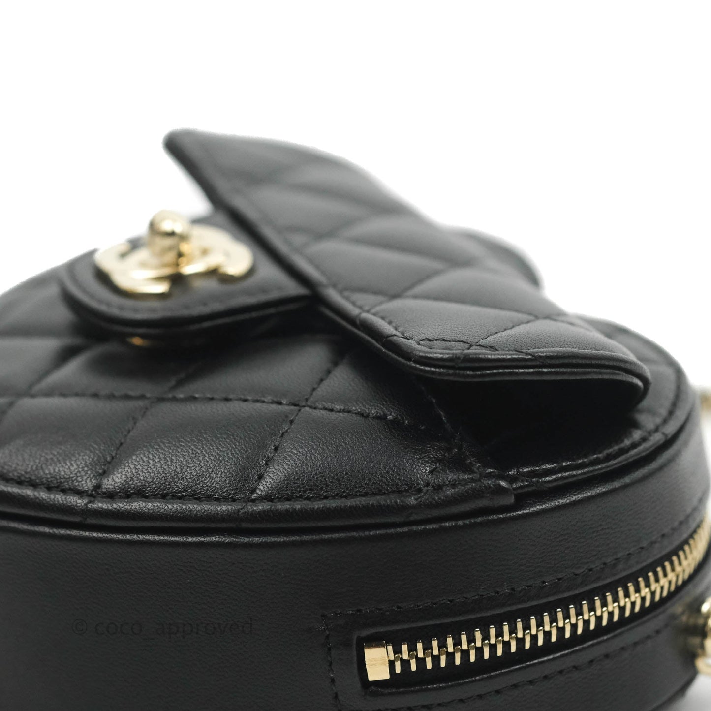 Chanel Small Heart Bag Black Lambskin Gold Hardware 22S