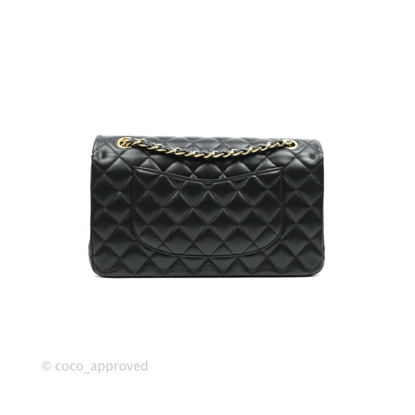 Chanel Classic M/L Flap Bag Black Lambskin Gold Hardware
