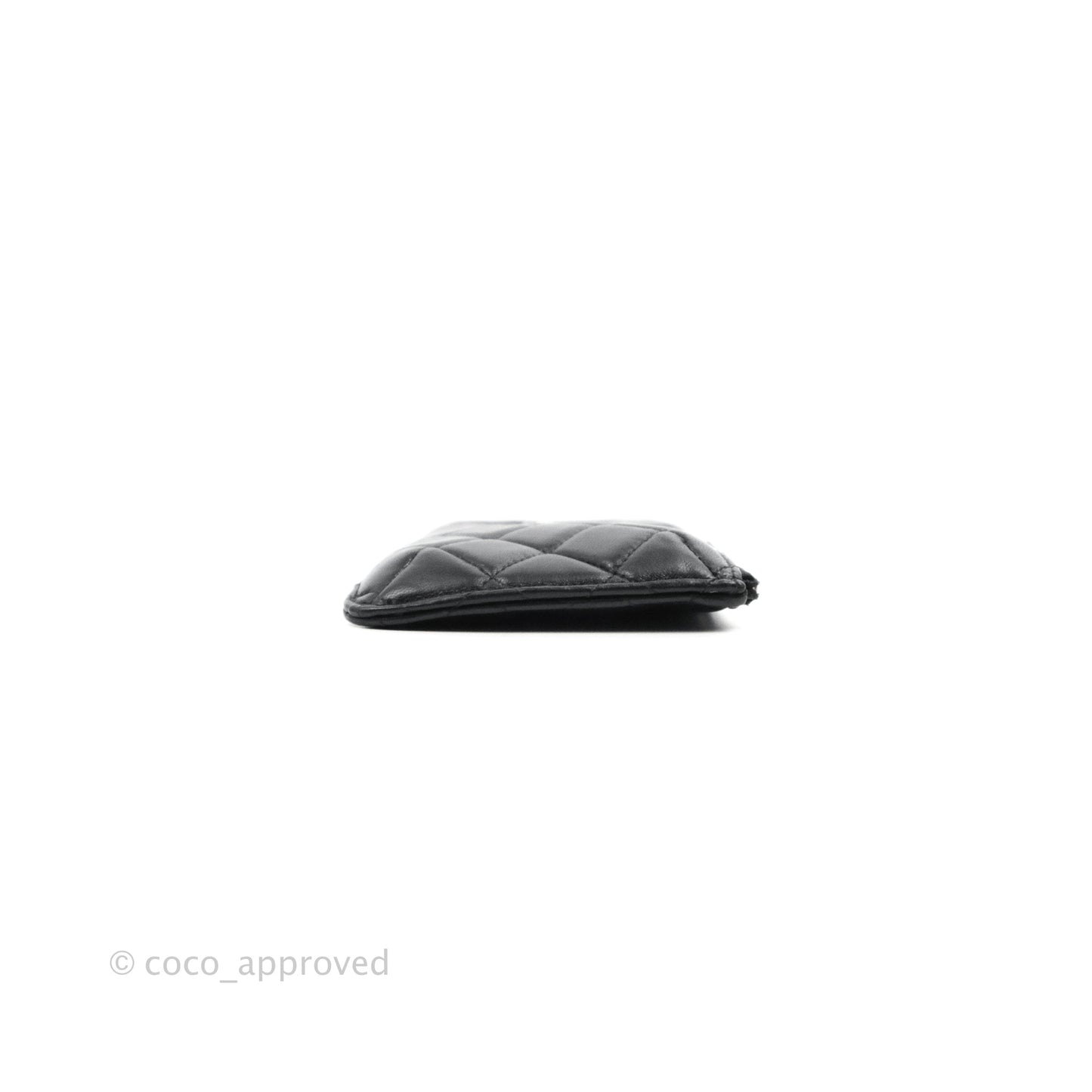 Chanel Black Lambskin Phone Holder Long Zip Wallet