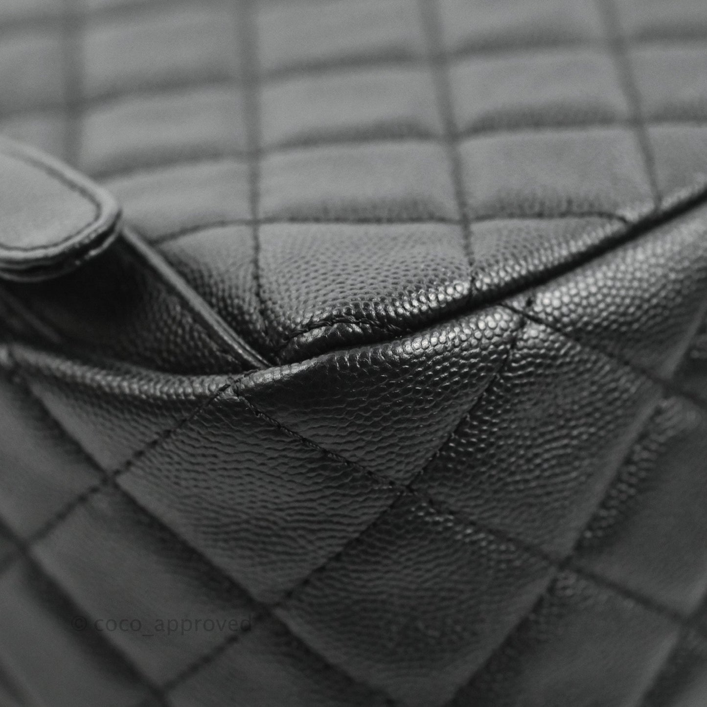 Chanel Quilted Large CC Day Backpack Black Caviar Gold Hardware