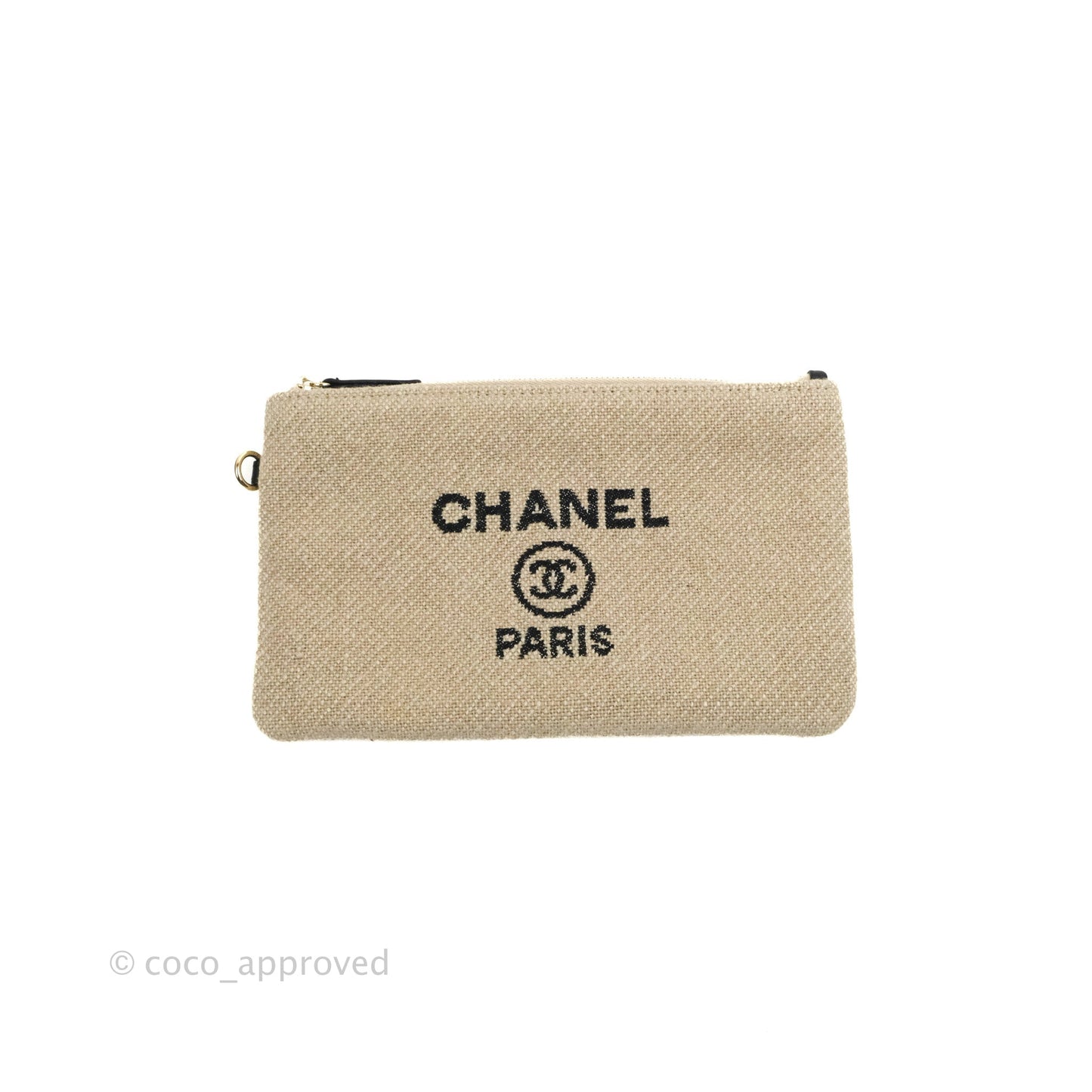 Chanel Large Deauville Black/Taupe Canvas