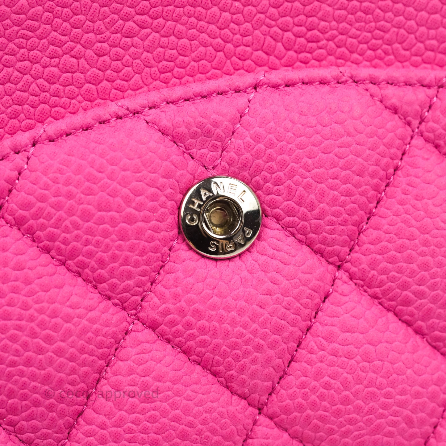 Chanel Classic M/L Medium Flap Quilted Pink Matte Caviar Silver Hardware