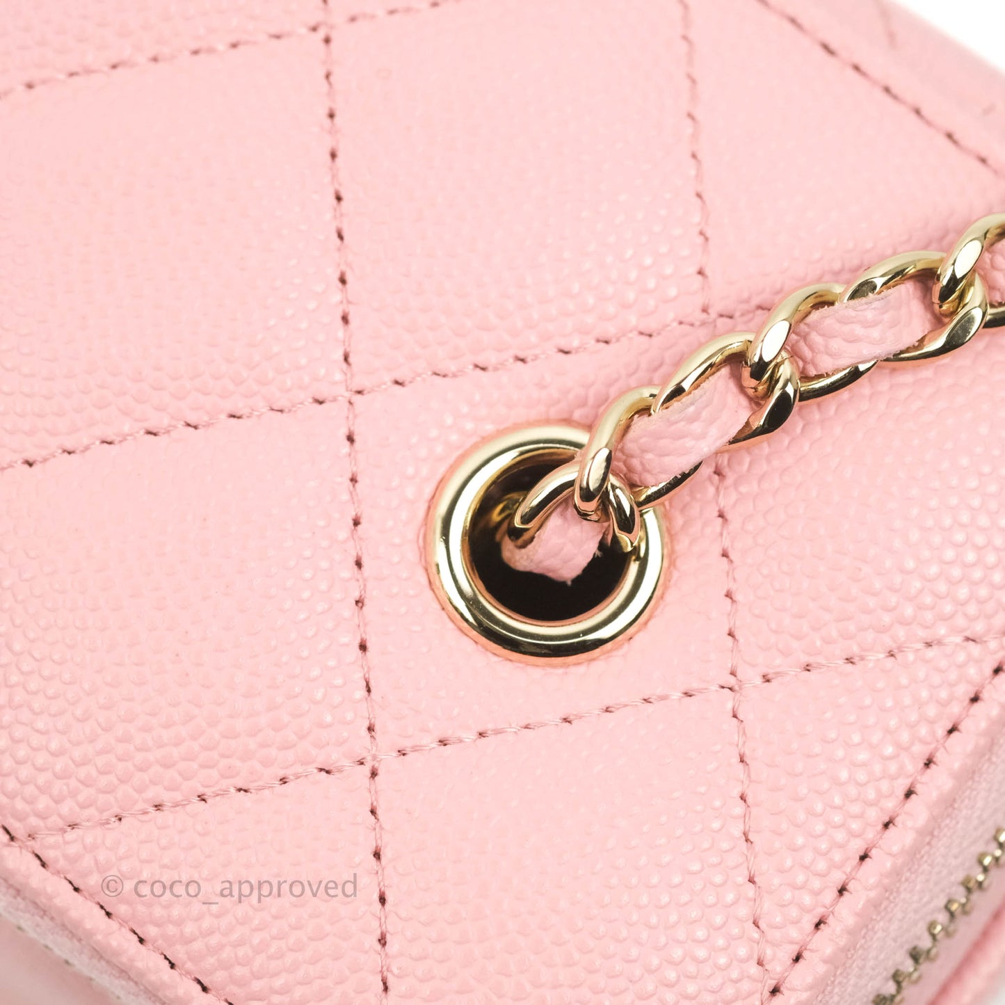 Chanel Classic Vanity With Chain Pink Caviar Gold Hardware