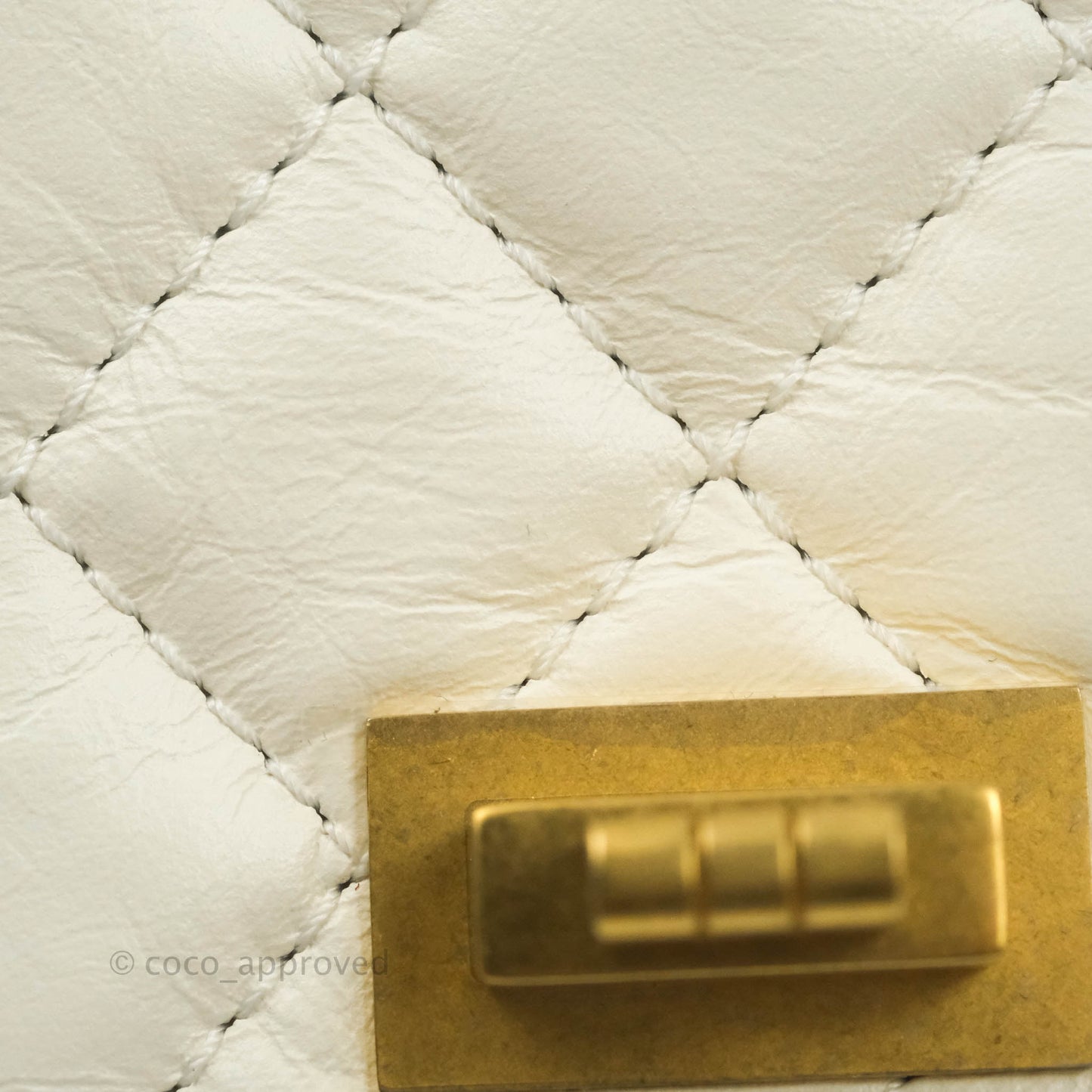 Chanel Mini Reissue 224 White Aged Calfskin Gold Hardware