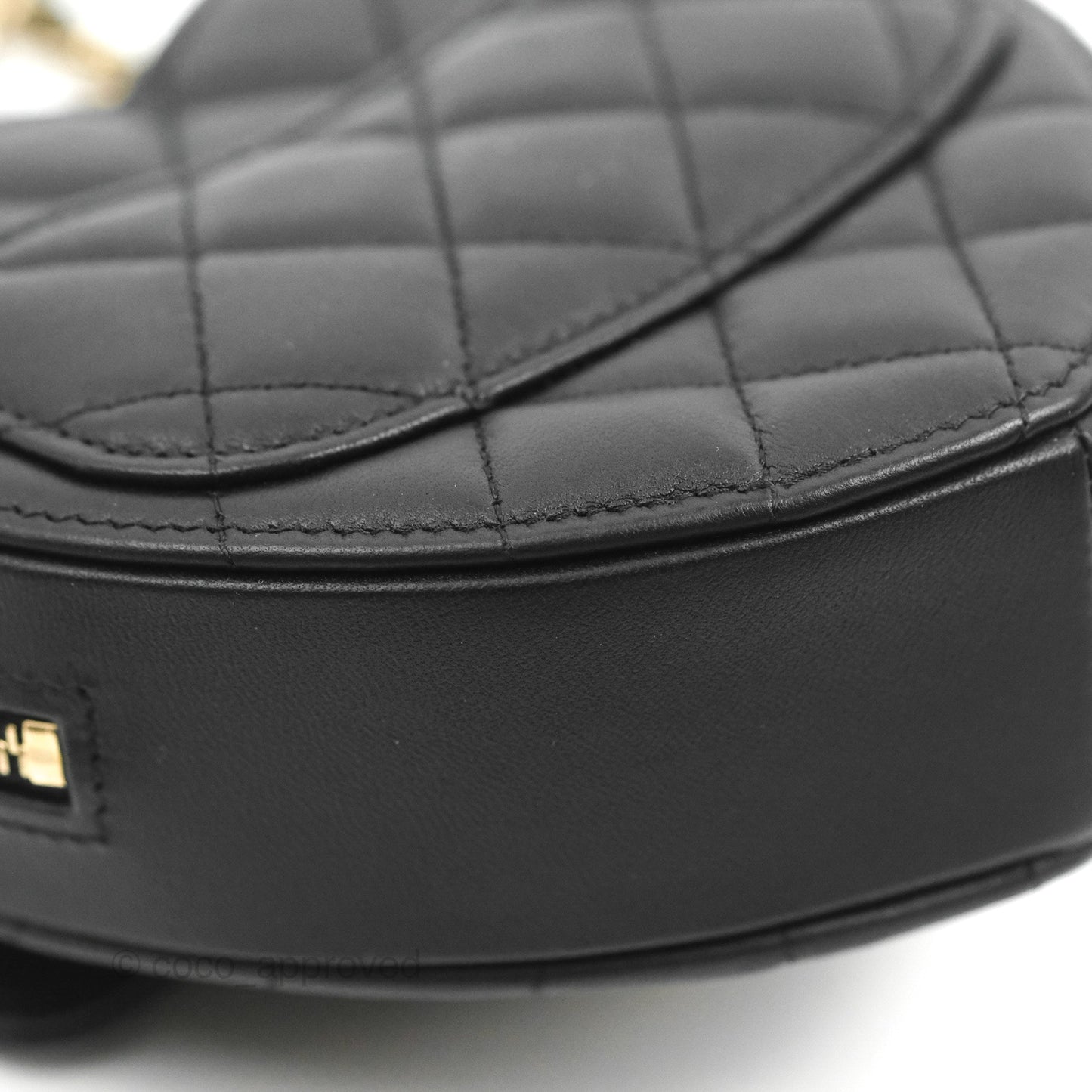 Chanel Small Heart Bag Black Lambskin Gold Hardware 22S