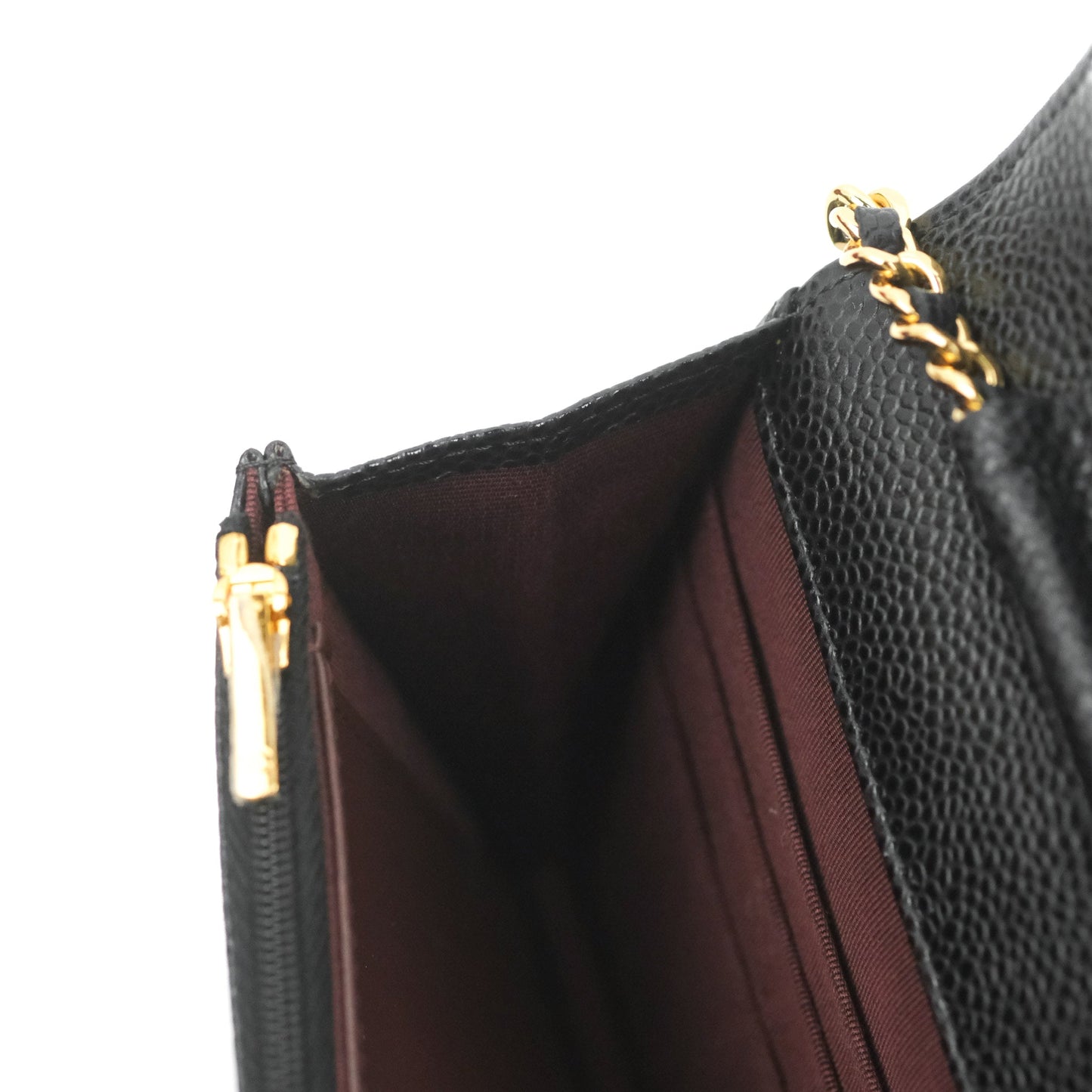Chanel Quilted CC Chain Wallet on Chain WOC Black Caviar Gold Hardware