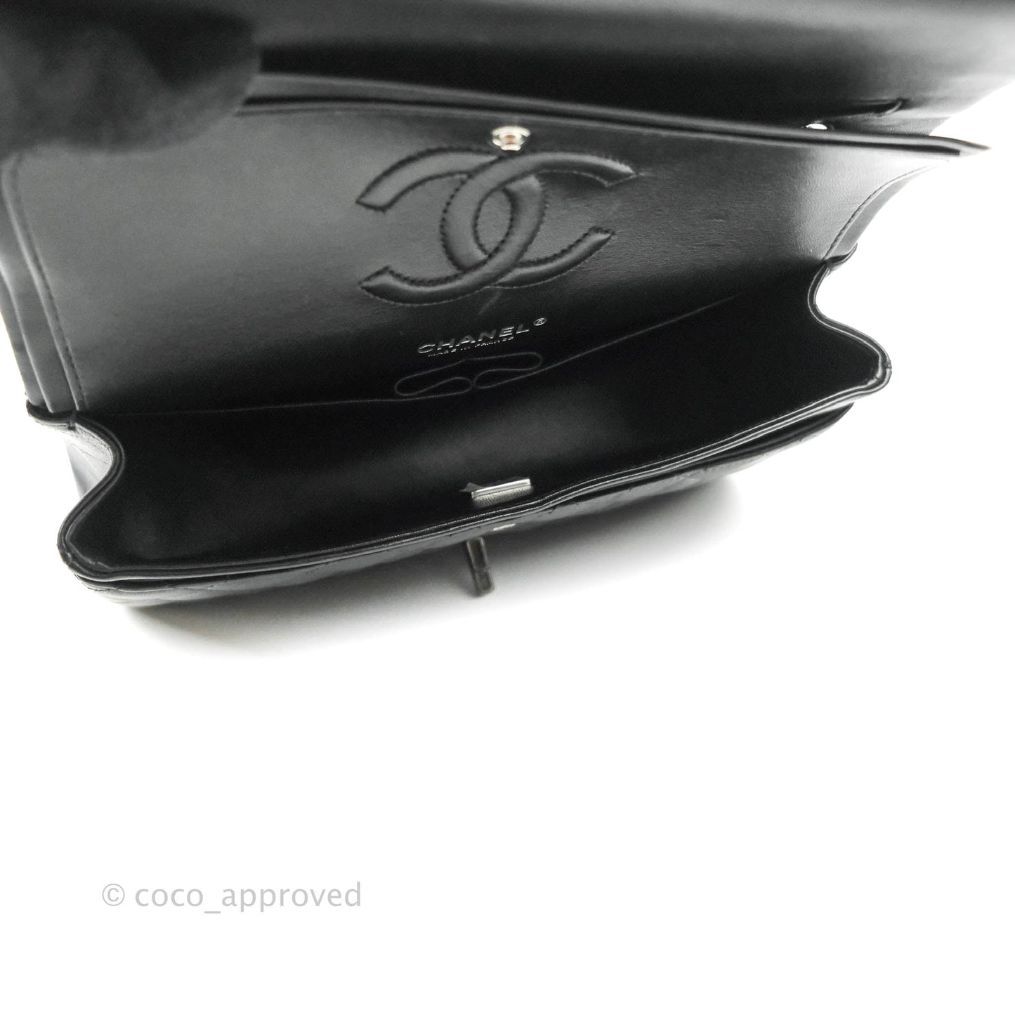 Chanel Classic Quilted M/L Medium Double Flap So Black Lambskin