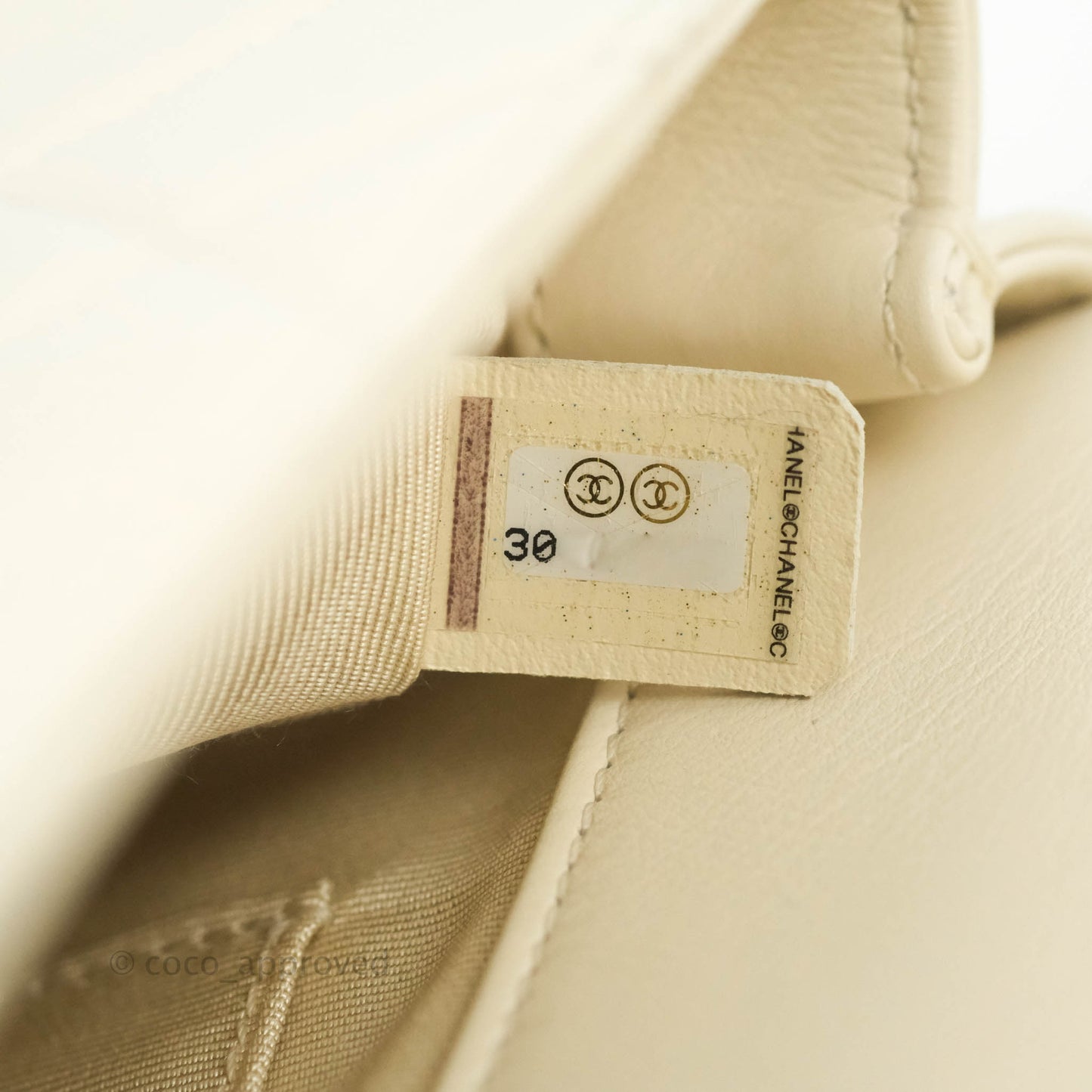 Chanel Mini Rectangular Crystal Pearls Chain Flap White Calfskin Aged Gold Hardware