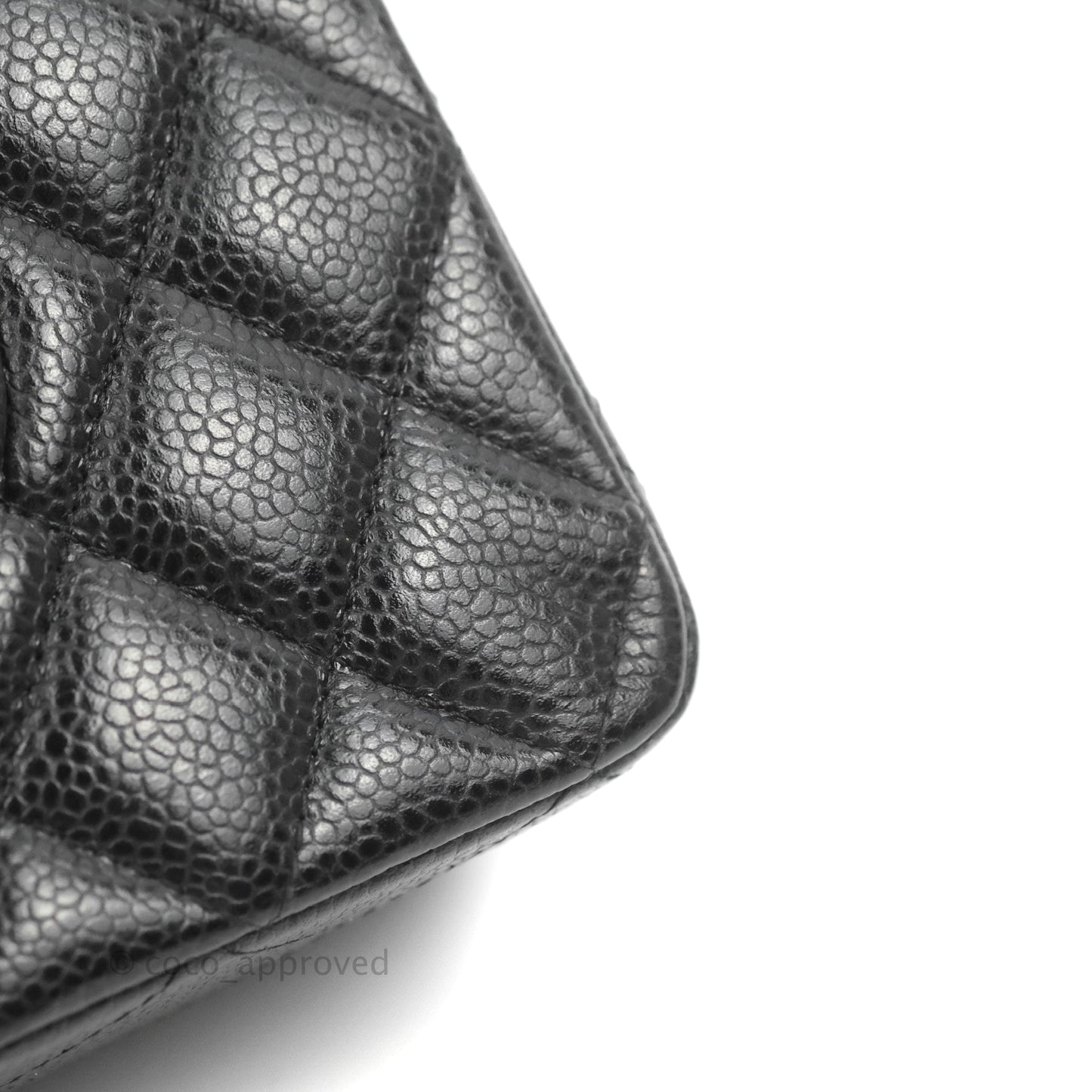 Chanel Classic M/L Medium Flap Quilted Black Caviar Silver Hardware