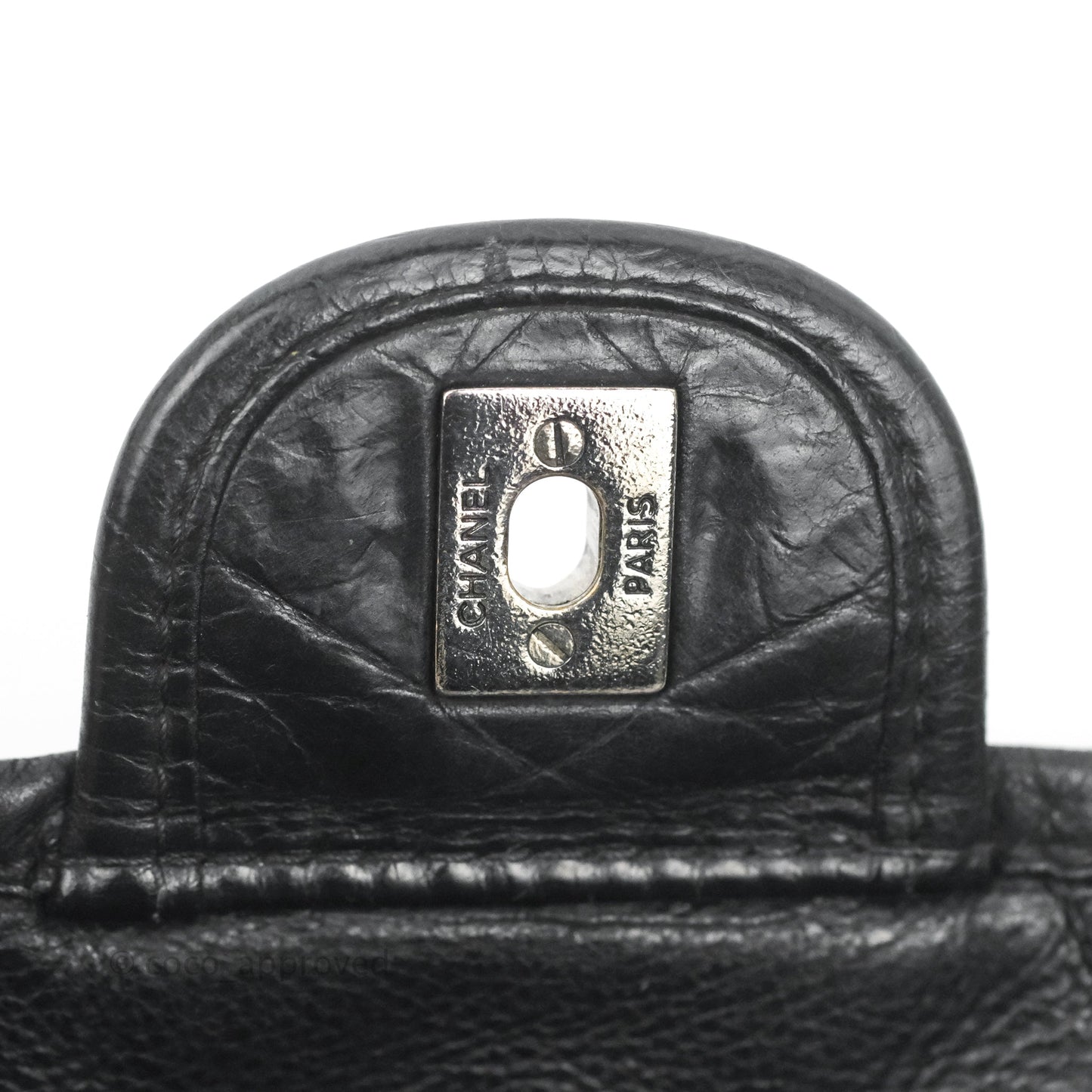 Chanel Flap Bag Black Calfskin Silver Hardware