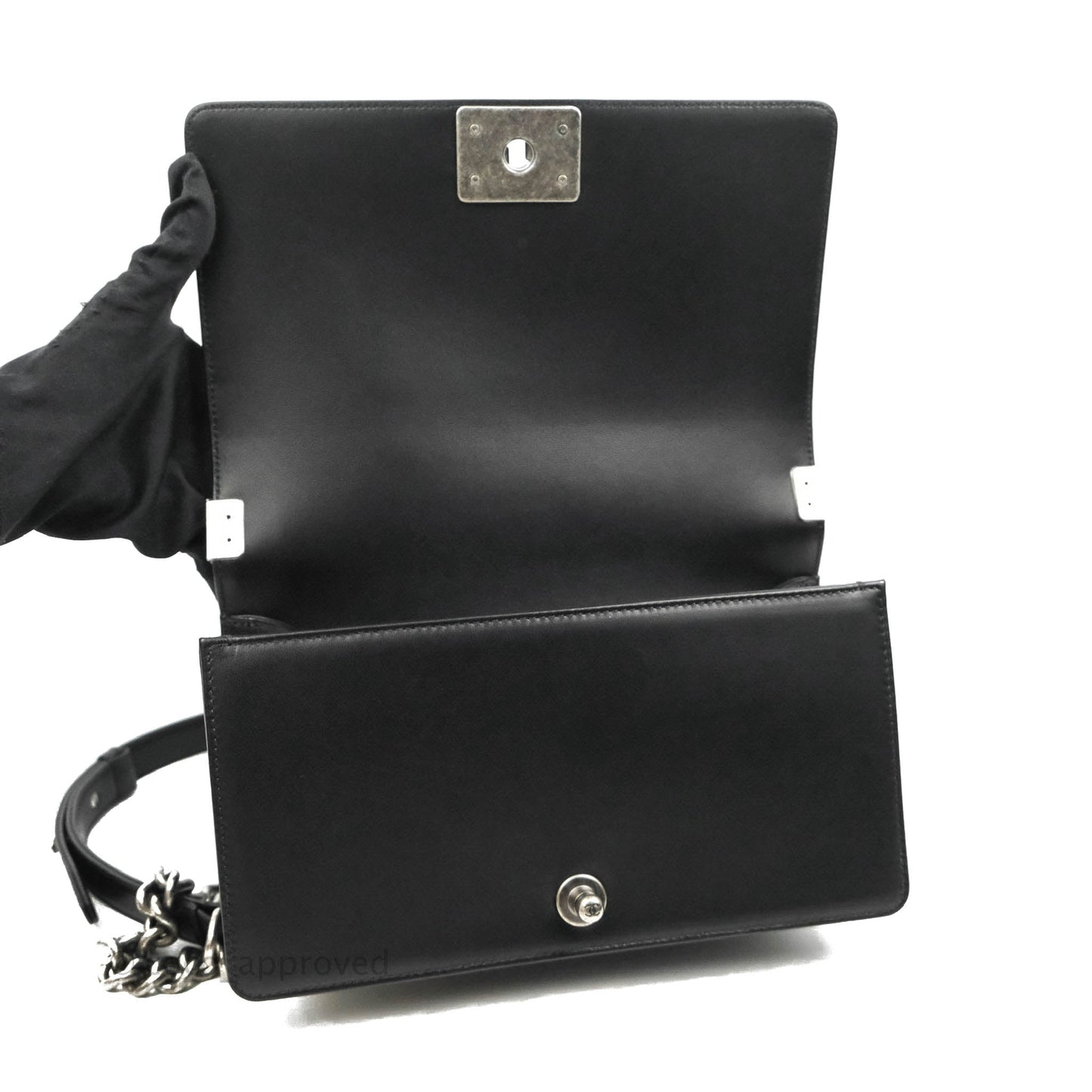Chanel Quilted Medium Boy Black Lambskin Ruthenium Hardware