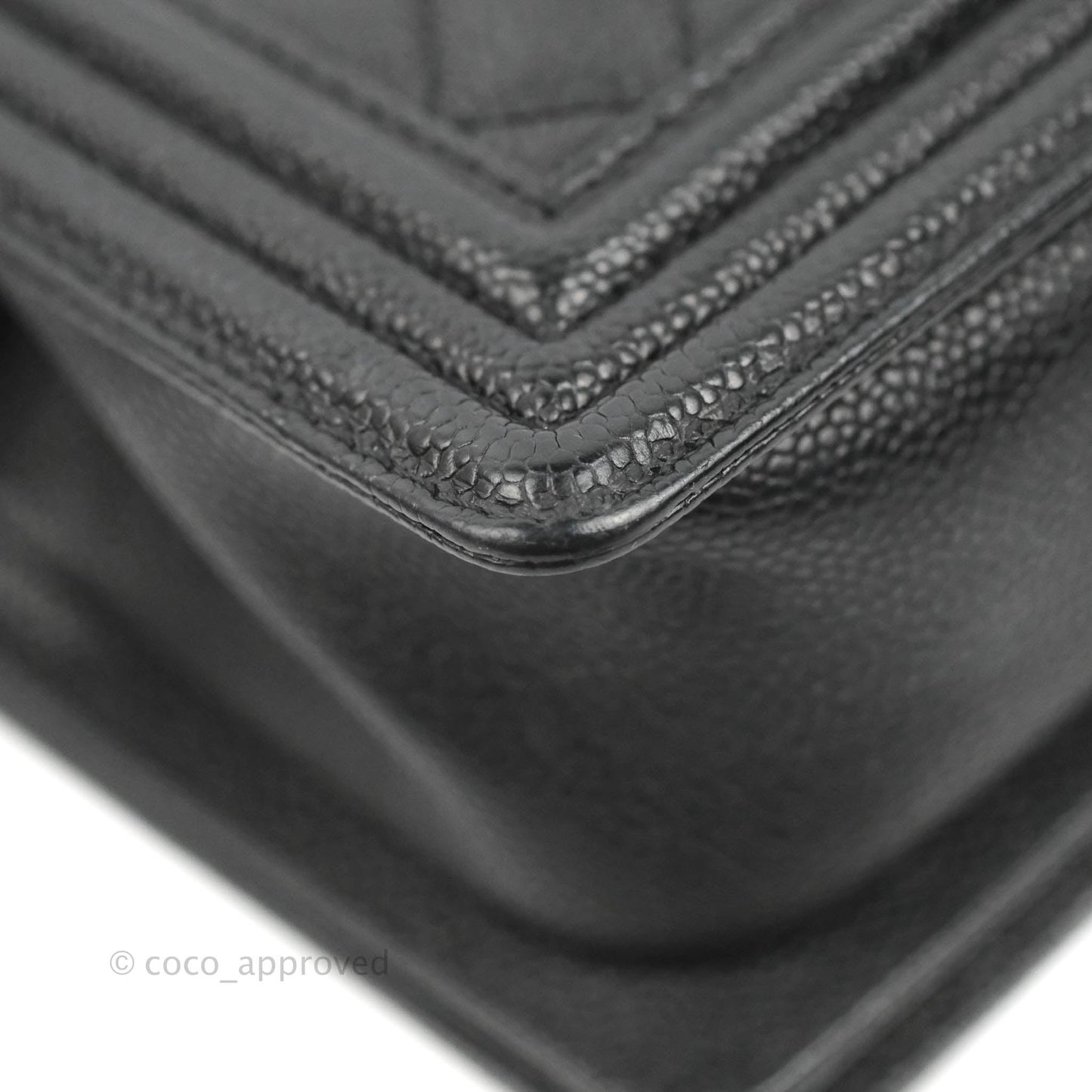 Chanel Quilted Small Boy Black Caviar Aged Gold Hardware
