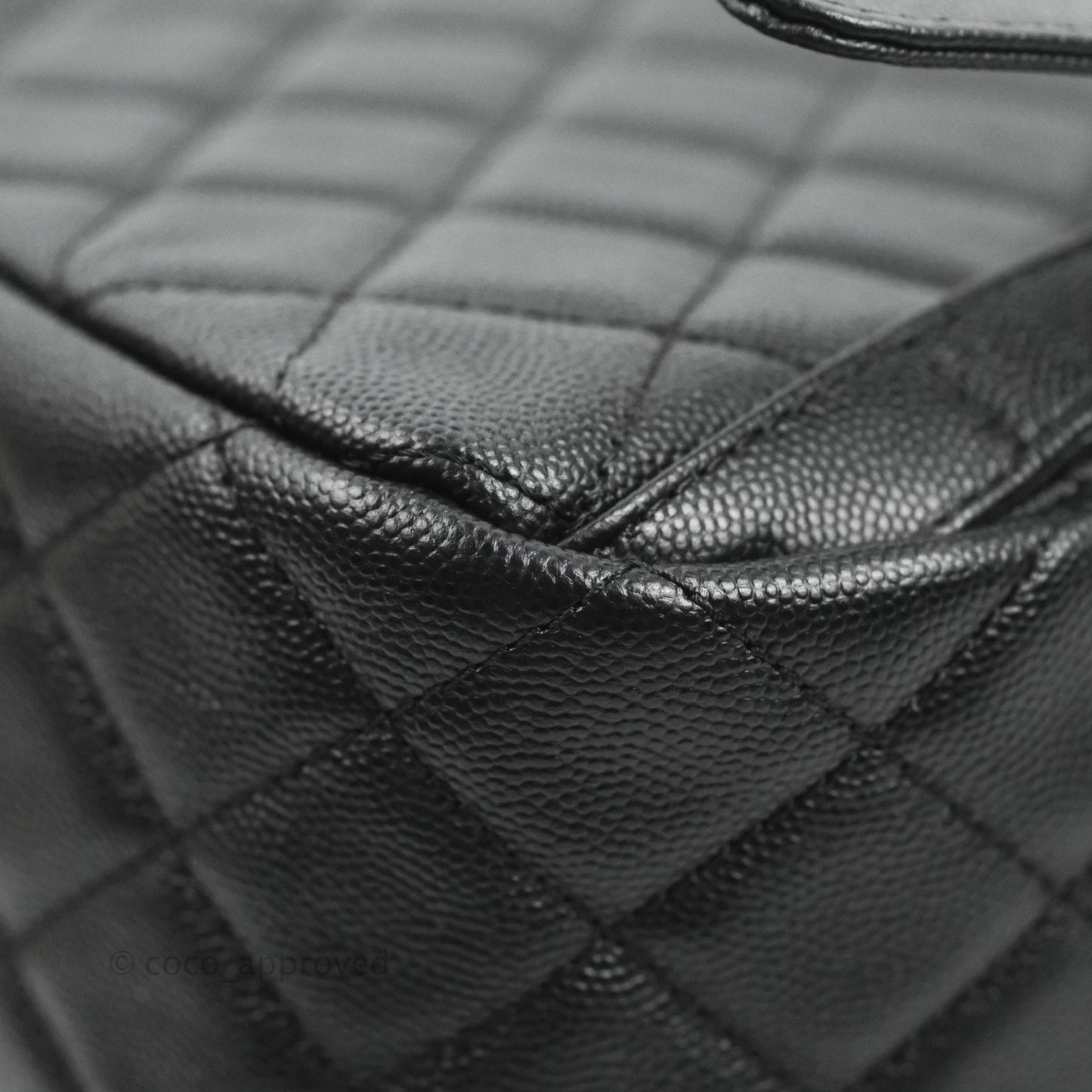 Chanel Quilted Large CC Day Backpack Black Caviar Gold Hardware