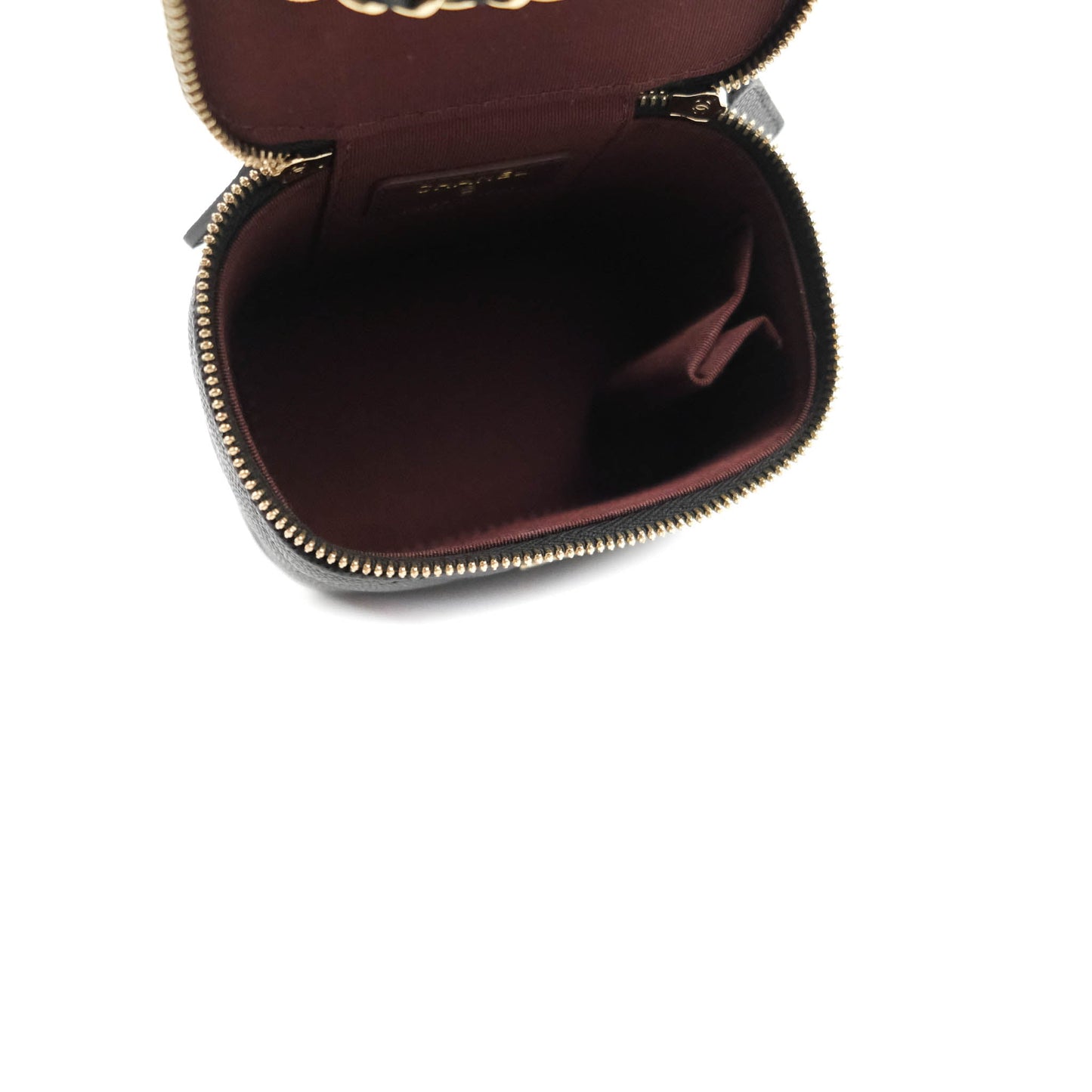 Chanel Mini Vanity With Chain Black Caviar Gold Hardware