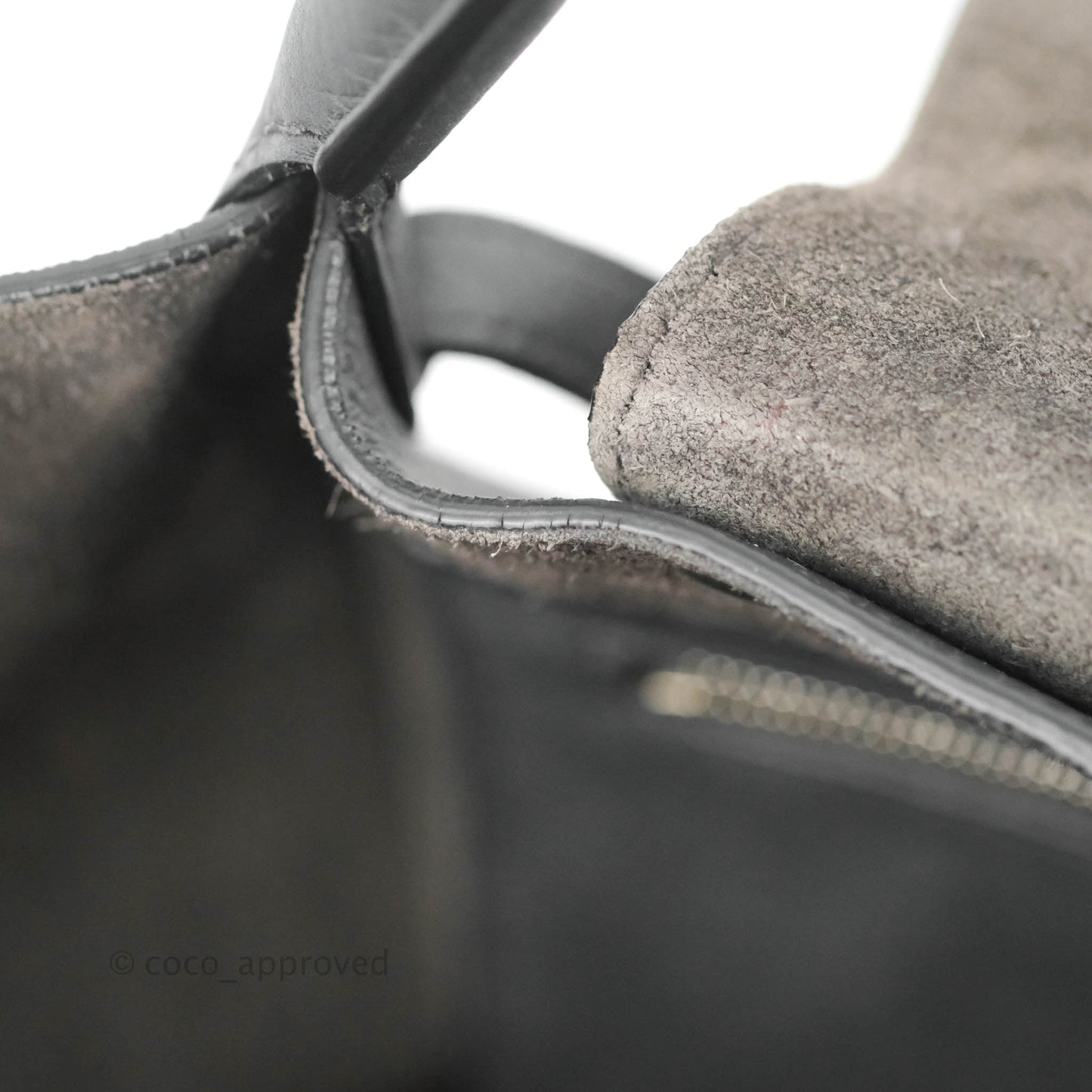 Celine Small Big Bag Black Supple Grained Leather Silver Hardware Dark Grey