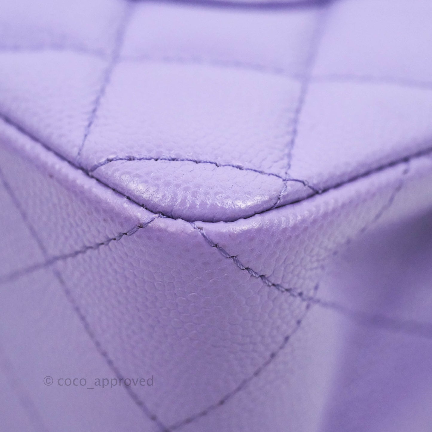 Chanel Small Classic Quilted Flap Purple Caviar Gold Hardware 20S